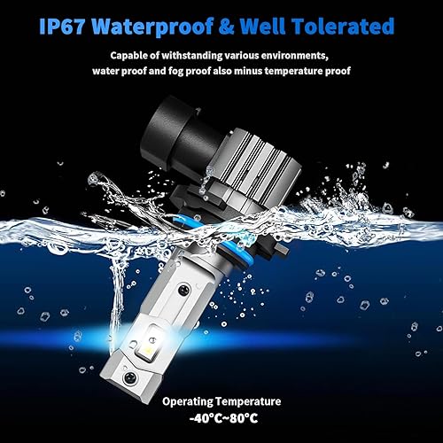 Miniatura 5 de Bombillas LED 9006HB4, luces antiniebla de 60 W 16000 LM, superbrillantes, 6000 K, blanco frío, IP67, impermeable, uso en todo terreno, luces ATVUTV