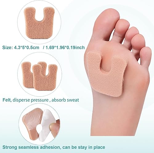 Miniatura 3 de 20 almohadillas de herradura para pies, cojines de callos Moleskin para pies, almohadillas metatarsianas 3 en 1, almohadillas de fieltro para pies,
