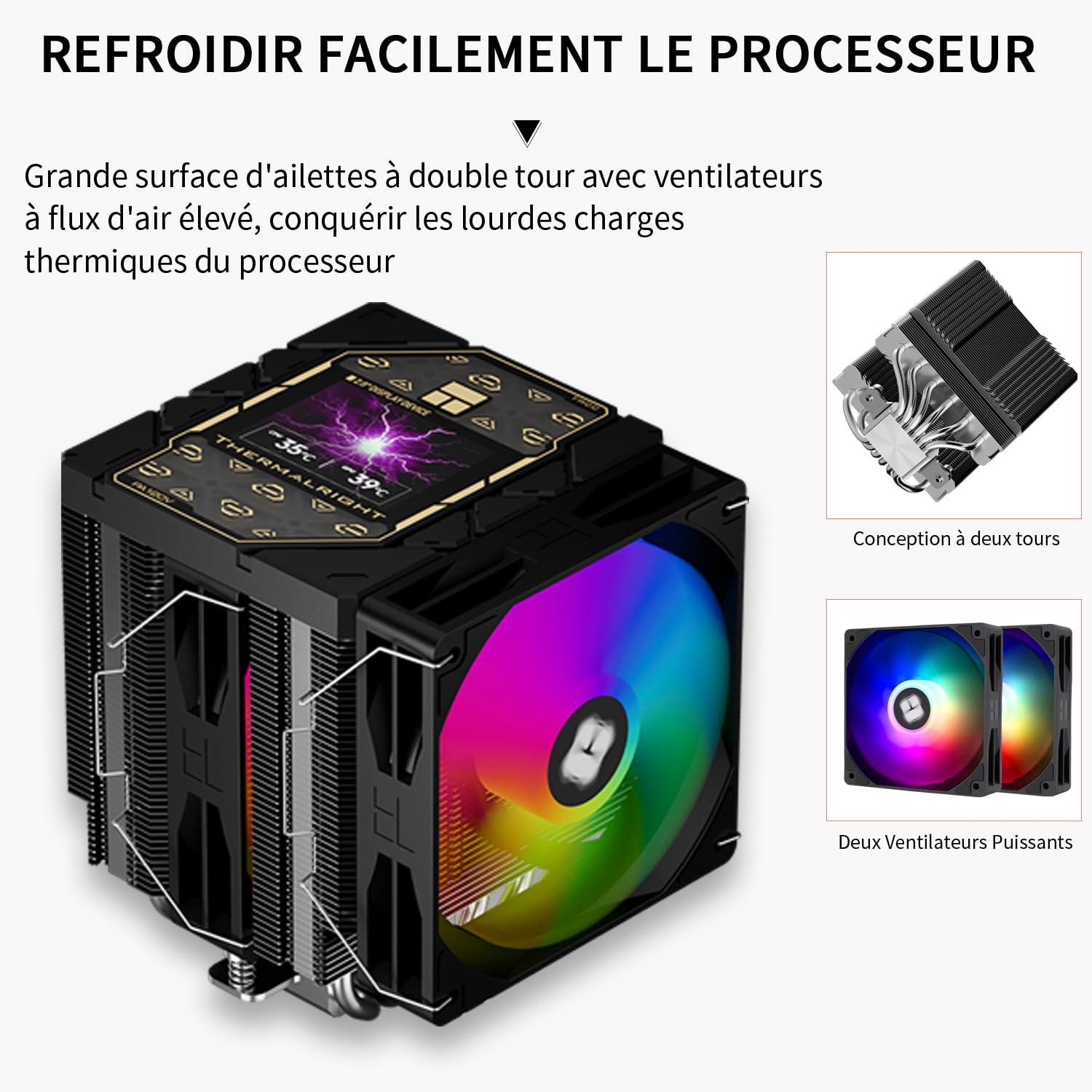 Thermalright Peerless Assassin 120 Vision ARGB Black CPU, raffreddamento PC con 6 heatpipes, display magnetico da 2,8" (risoluzione 320x240) per AMD AM4/AM5 e Intel LGA1700/1851