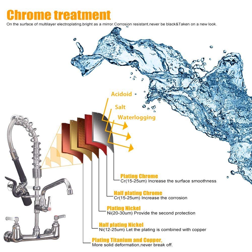 Buy JZBRAIN Commercial Sink Faucet with Sprayer Solid Brass