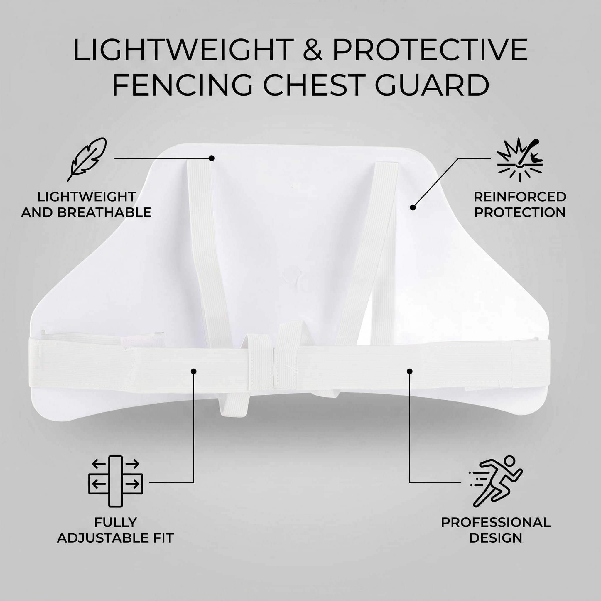Tbest Protector de Pecho de Esgrima, Correa Ajustable, Plastrón, para Fútbol, Béisbol, Rugby
