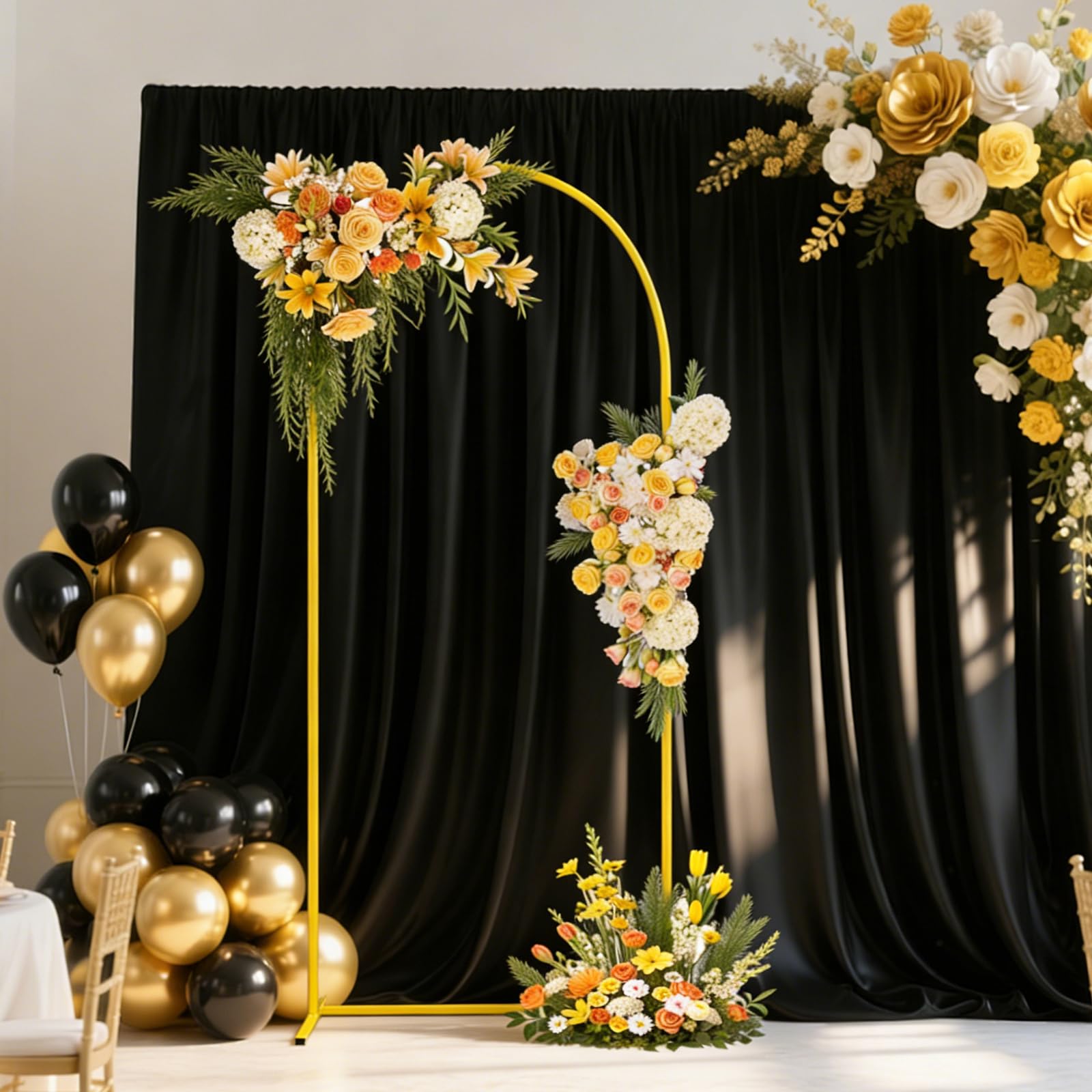 1,8M Soporte para Fondo De Arco De Boda Arco De Globos Metal Dorado Marco De Arcos De Boda para DecoracióN De Bodas Fiestas De CumpleañOs — view 9
