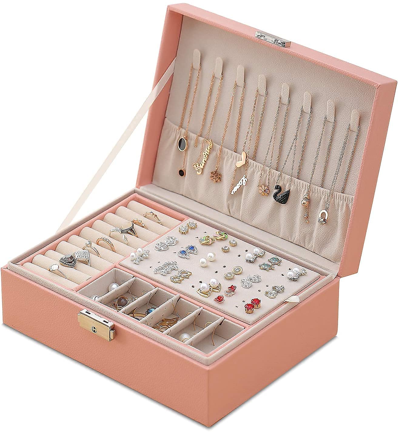 Storage Box Jewellery box Womens jewellery box PU leather jewellery box used for earrings rings bracelets jewellery boxes