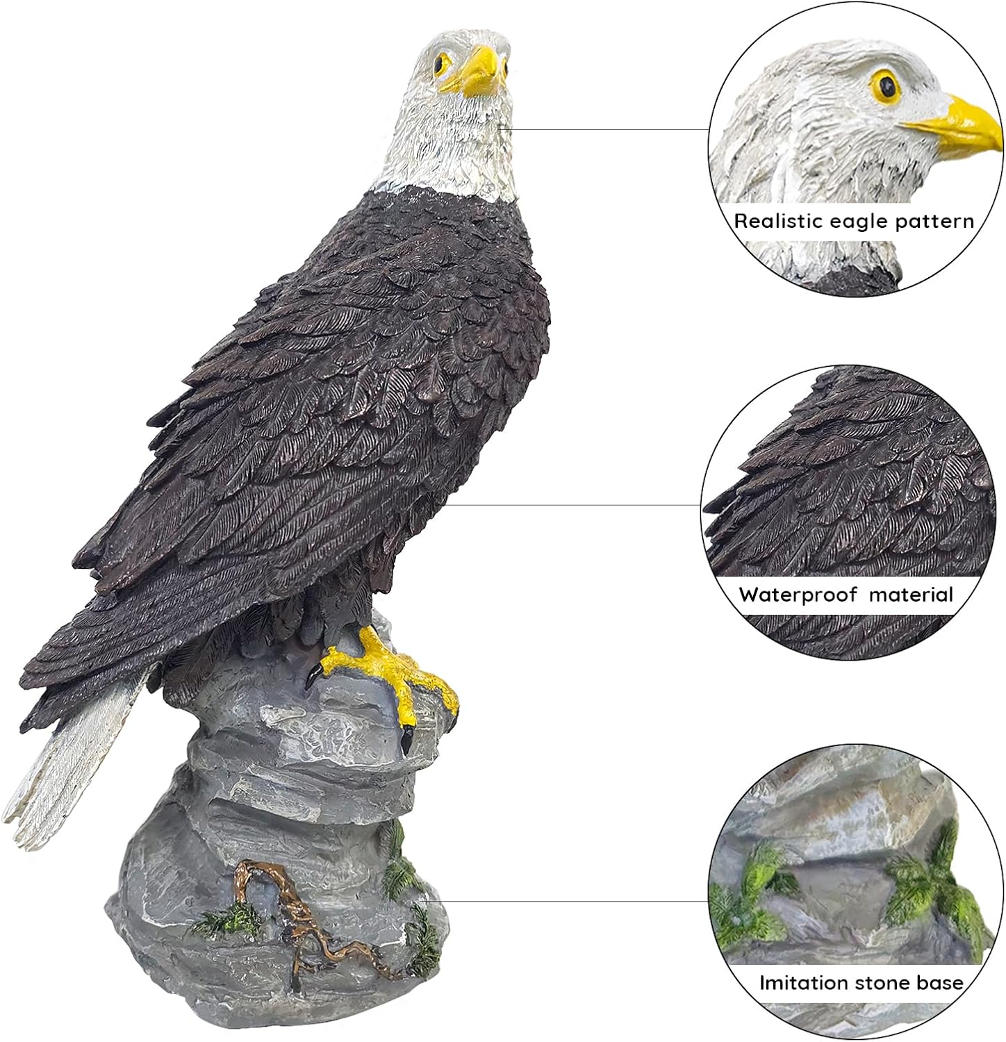 Flag Pole Eagle Topper,10" Bald Eagle Hand-Painted Realistic Eagle For Flagpole Topper Outdoor, July Fourth /July 4th Independence Day ,Decorative Eagle For Showcasing Your Pride And Patriotism