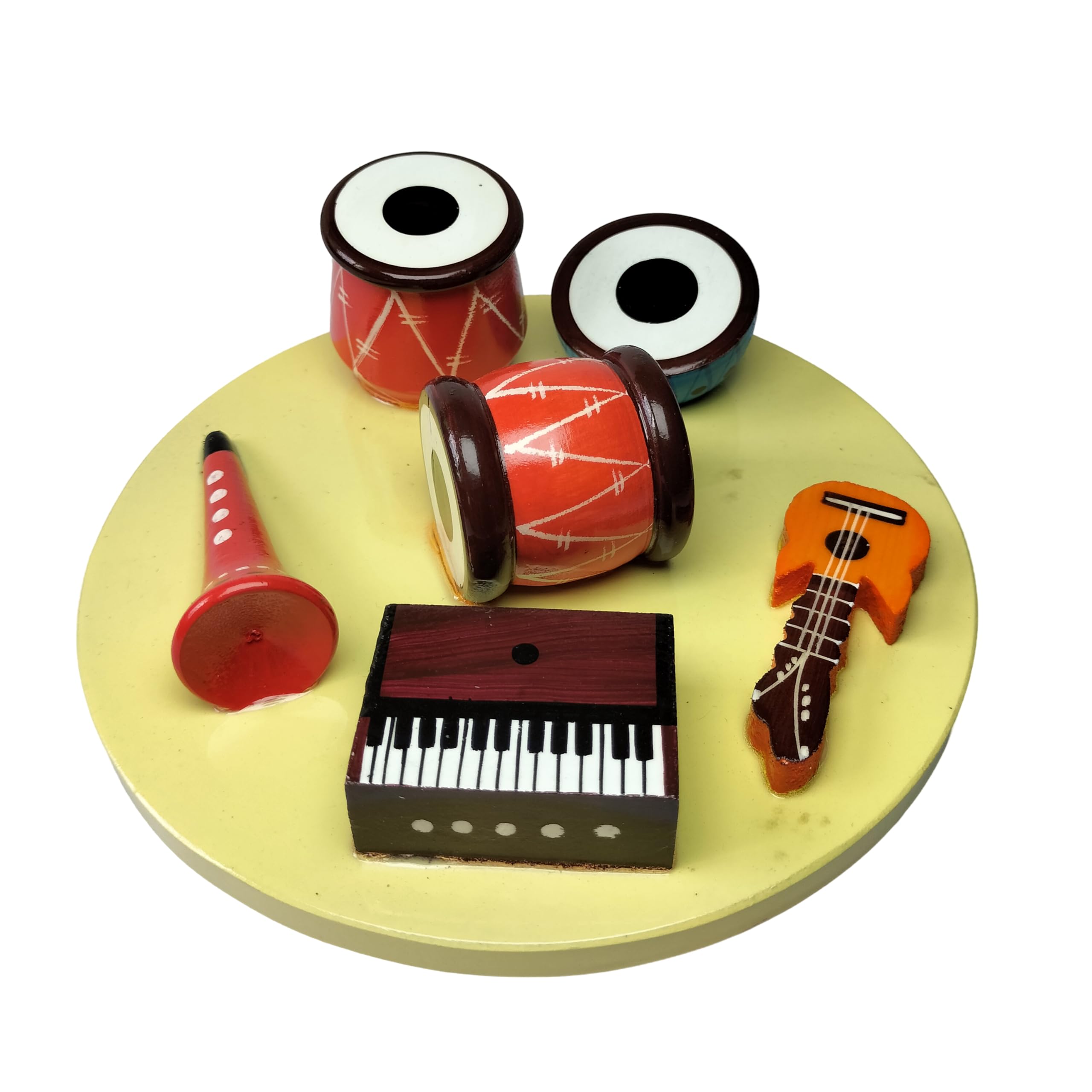 Channapatna Toys Miniature Home Decor Musical Instrument Set, Handmade Musician Set Showpiece, Miniature Tabla Sitar Dholak and Harmonium Set, Small (B0DHSBSJN8) Amazon Price History, Amazon Price Tracker