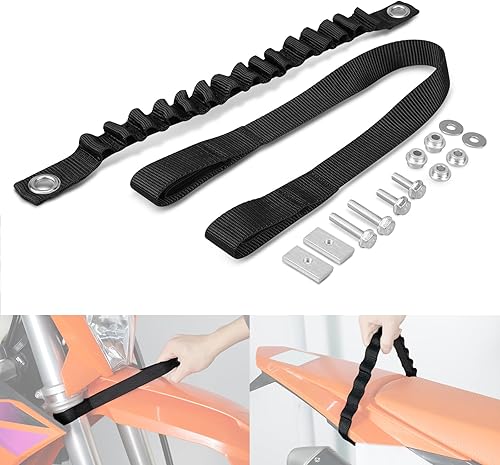 NICECNC Kit de correa de elevación delantera y trasera negra compatible con KTM 125-450 XC SX XCF SXF 2023-24 150-500 EXC EXCF XCW XCF-W XW-F 2024,