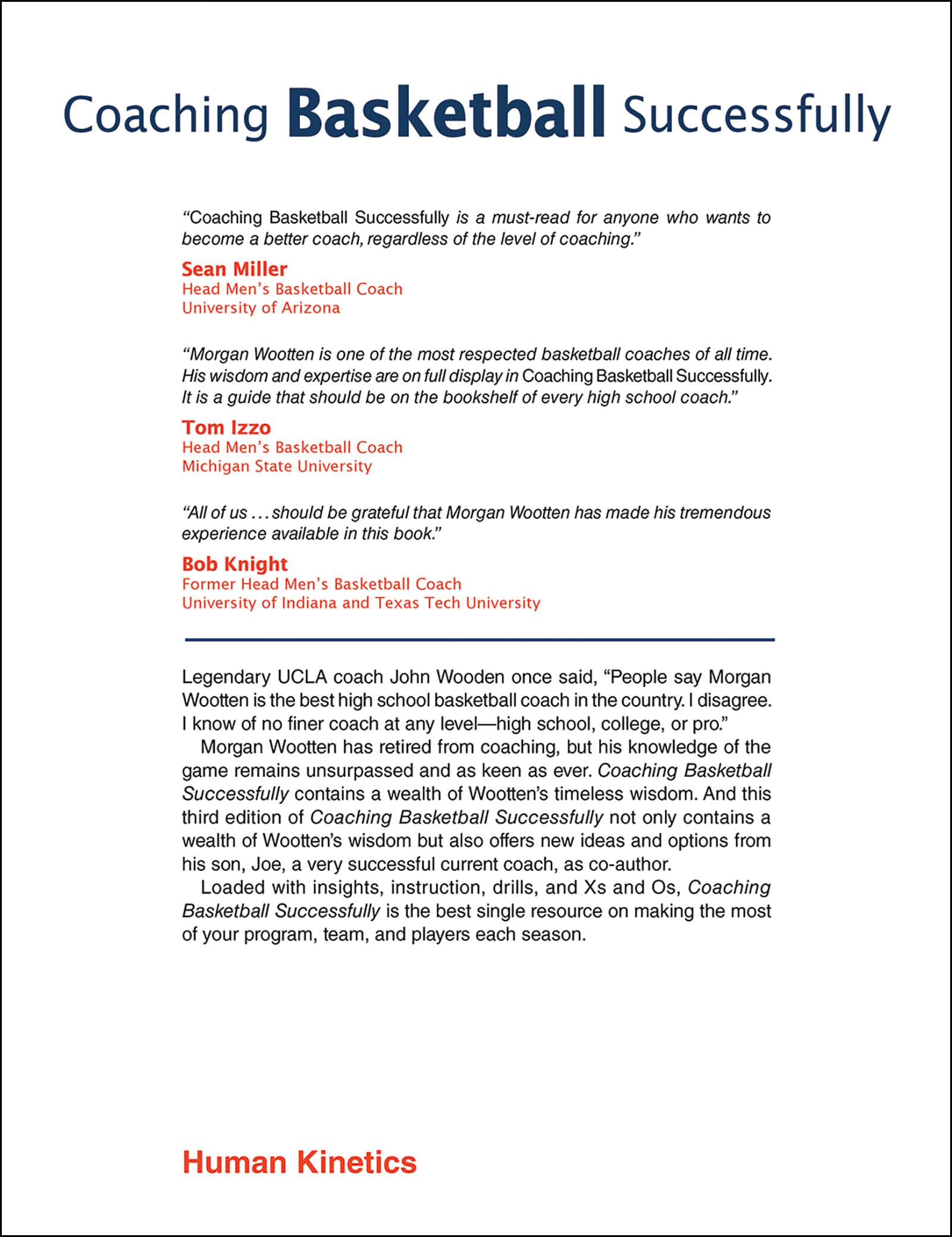Coaching Basketball Successfully
