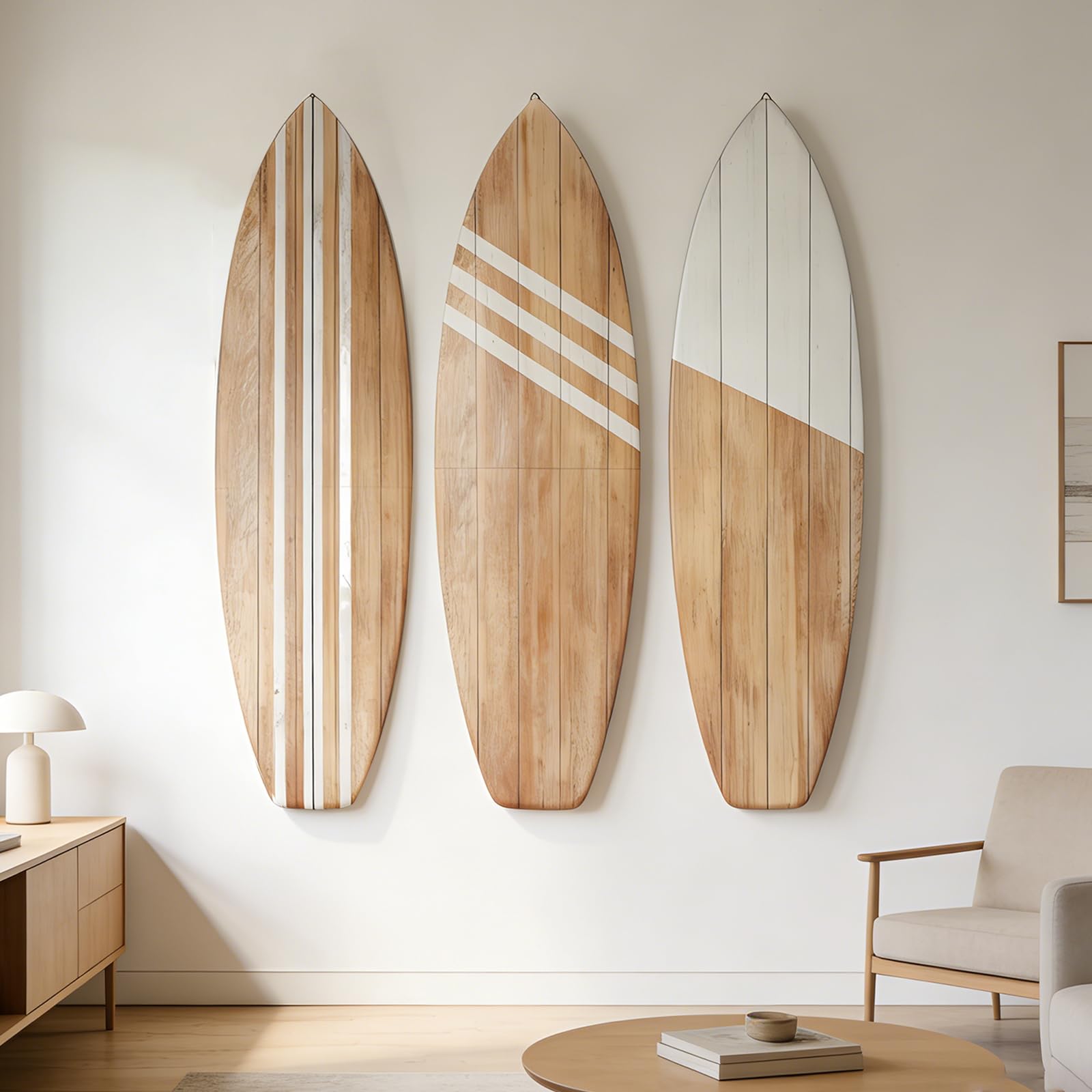 3 tavole da surf extra grandi, decorazione da parete in legno, 80 x 25 cm, decorazione da parete per esterni, decorazione da parete per camera da letto, piscina, bar tropicali, decorazione per la casa