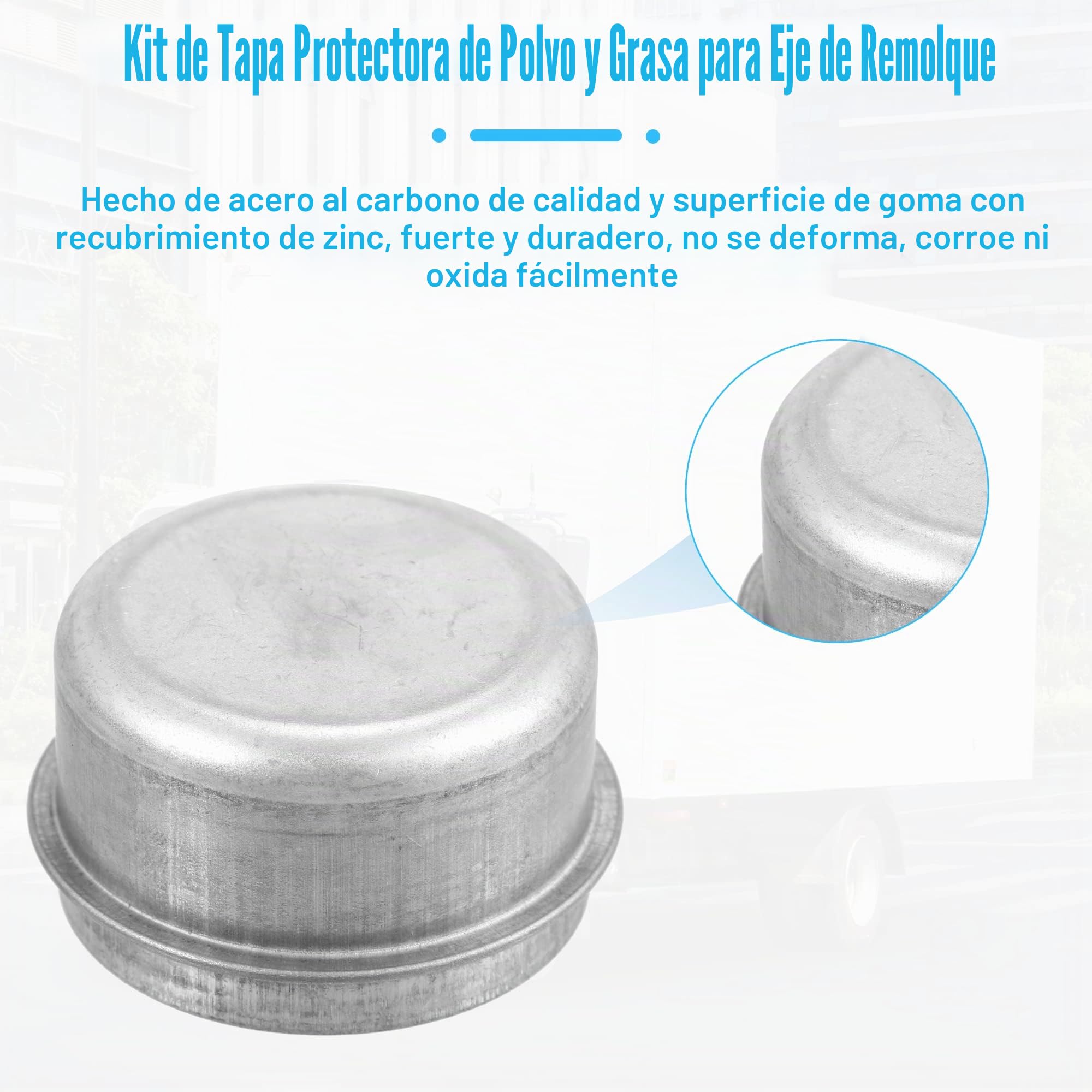 X AUTOHAUX 2uds 1.98" Remolque Eje Anti-Polvo Tapa Copa Grasa Cubierta para Remolque Caravana