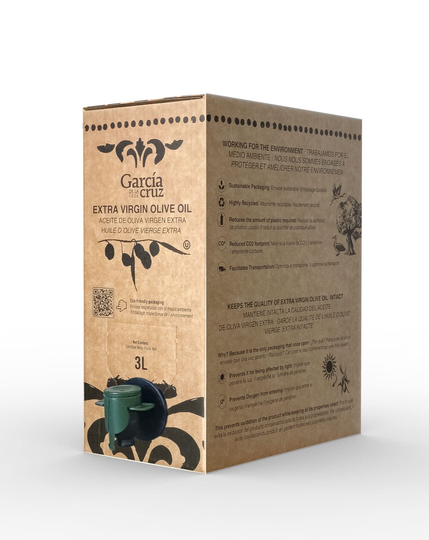 GARCÍA DE LA CRUZ Huile d'Olive Vierge Extra, Bag in Box 3 L