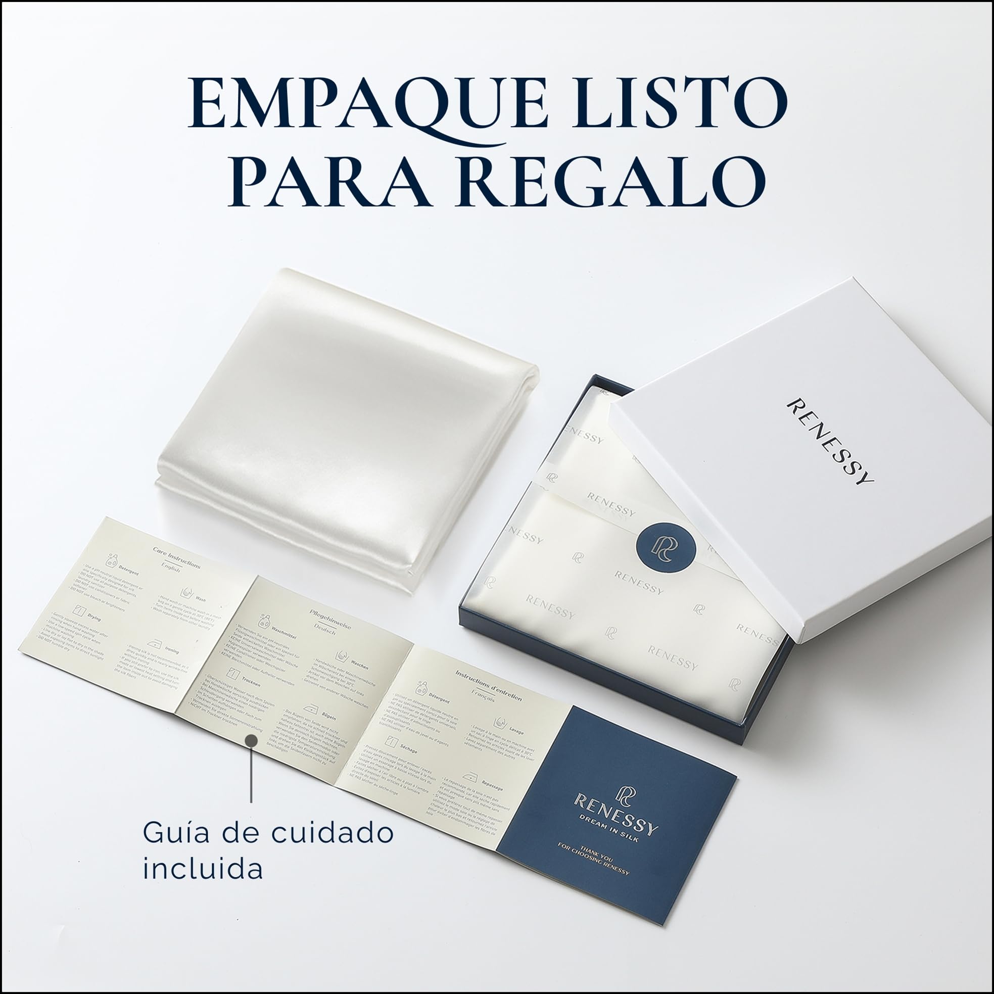 Funda de Almohada de Seda 100% Orgánica 50x90 cm - 22 Momme Seda de Morera, Grado 6A, certificada por Oeko-Tex en Alemania - Lujo para el Cabello y la Piel, 1 Unidad (Seda Natural Marfil)