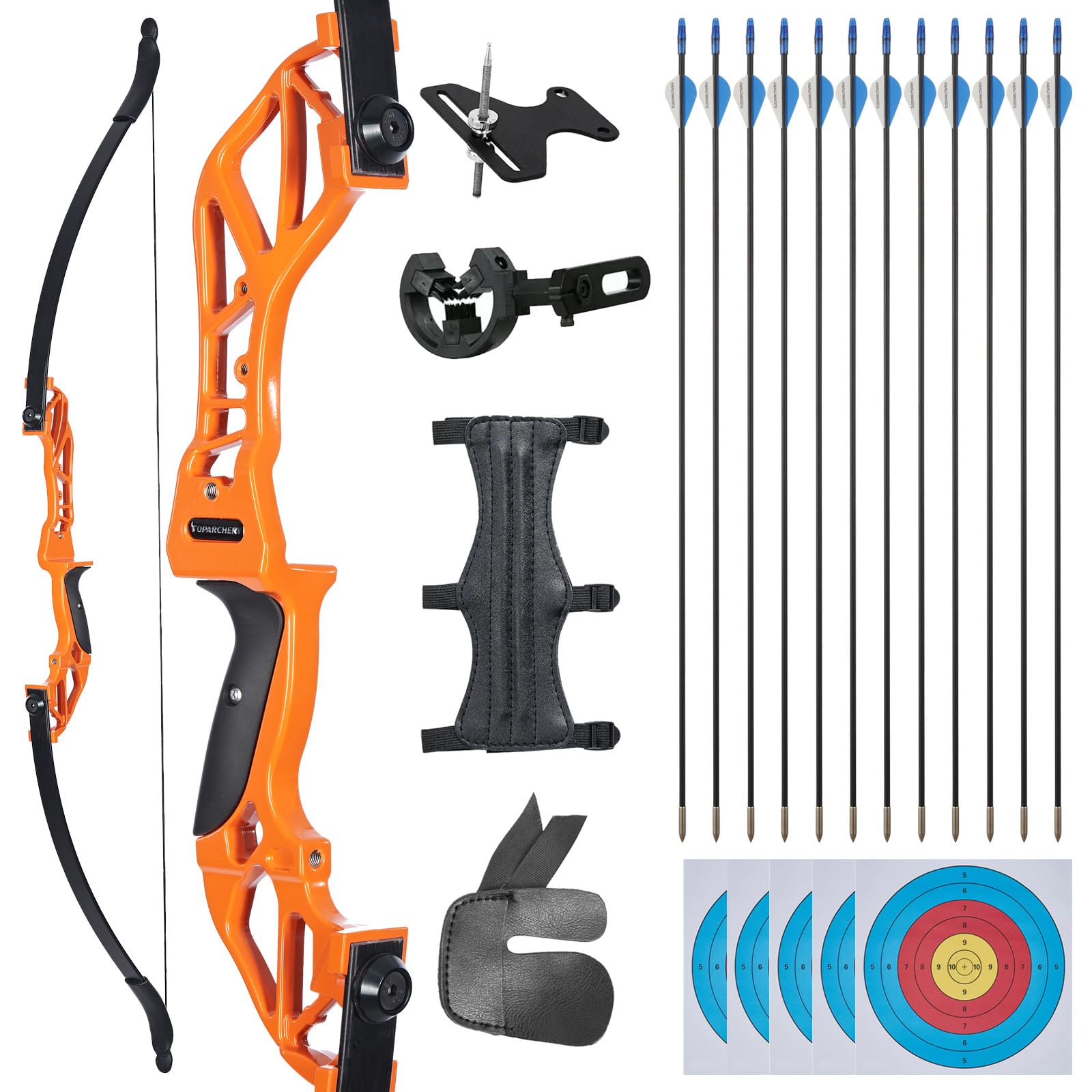 Pfeil und Bogen Set Erwachsene 20lbs Takedown Recurvebogen Sportbogen mit Zubehör Metall Riser für Rechtshänder Anfänger Outdoor-Bogenschießen & Zielübungen