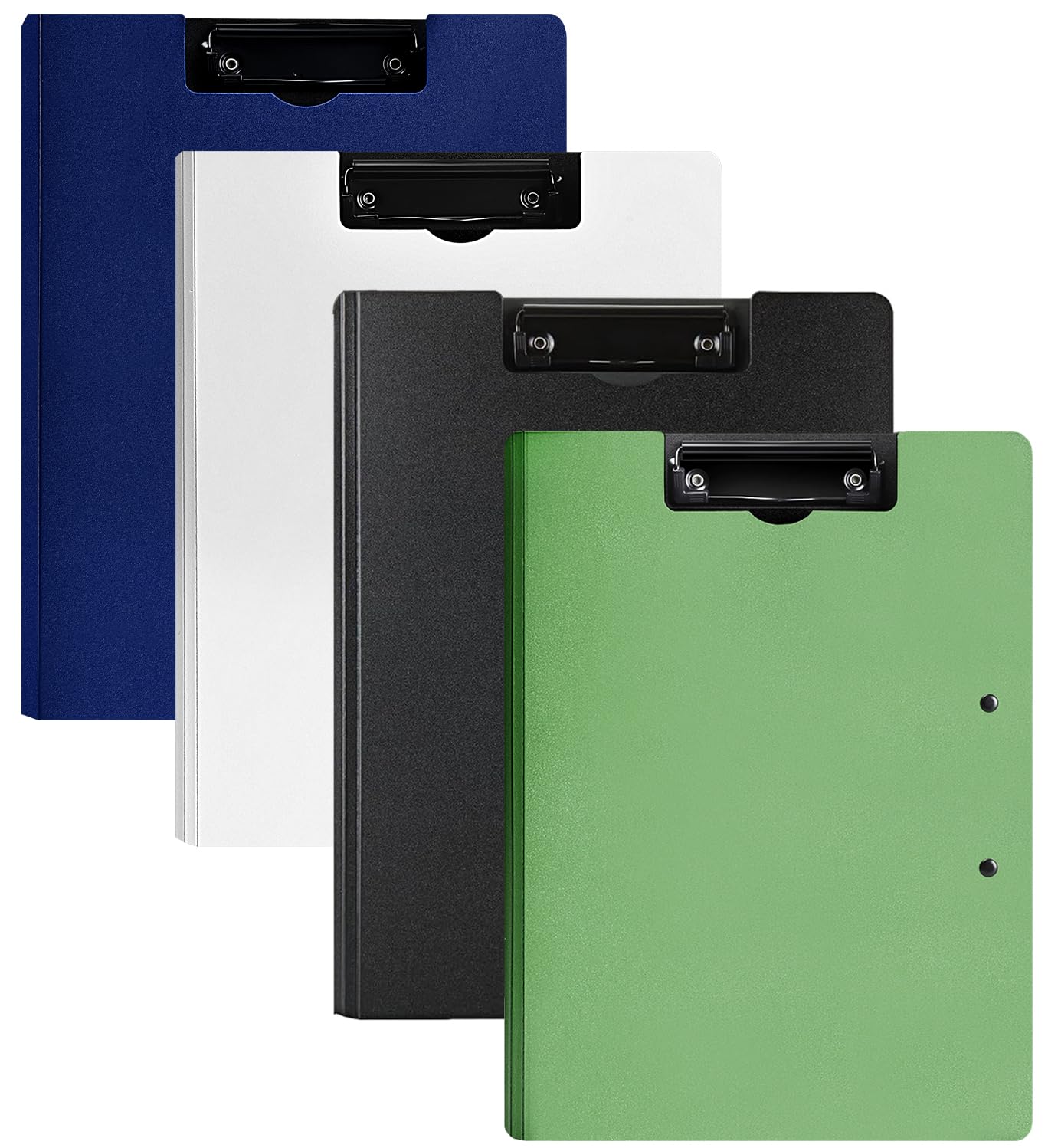 MUYICS 4 Pack Foldable Clipboards, A4 Clipboard Folder, Office Clipboard Folder with Double Clips Metal Clip, Storage Clipboards for Office, School or