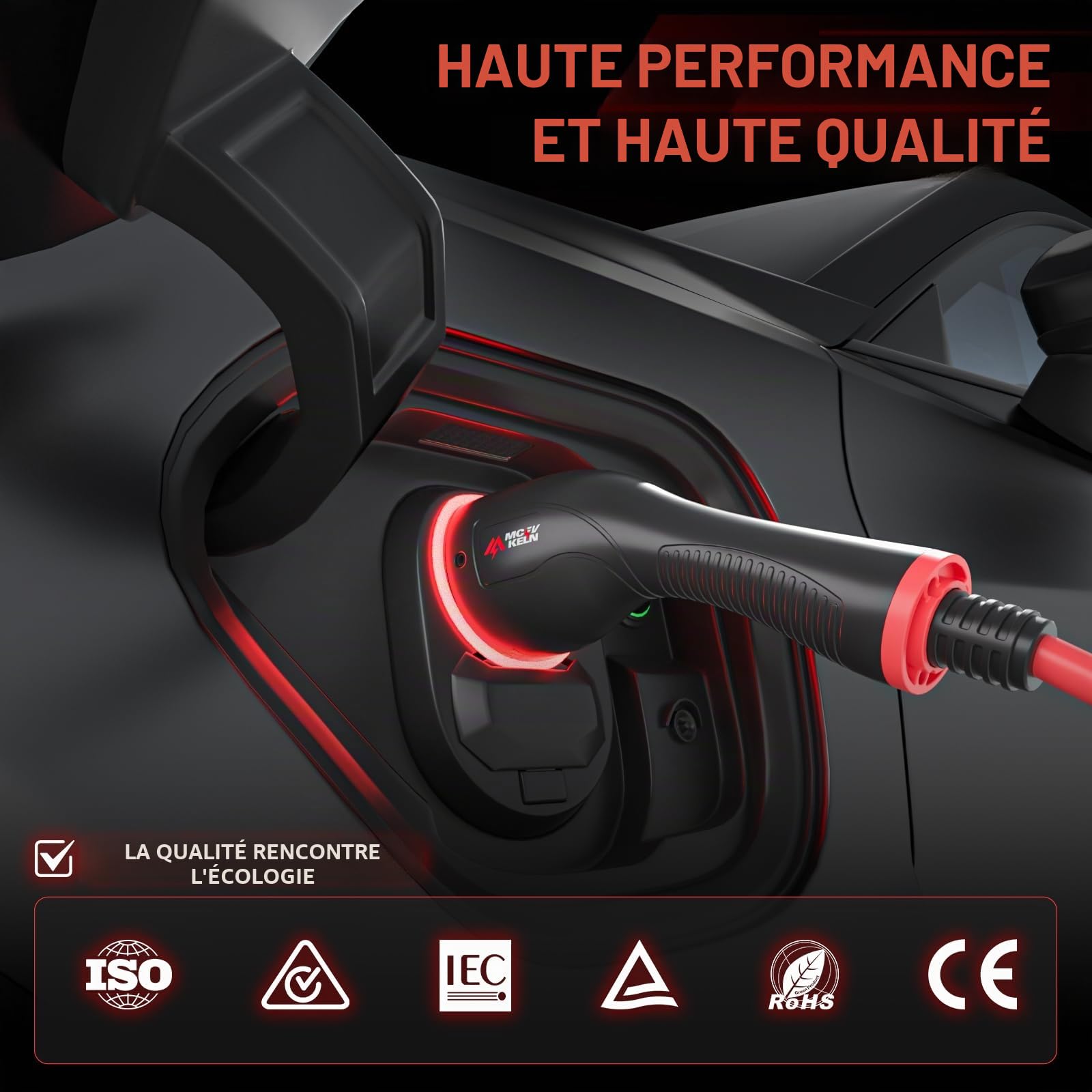 Câble de Recharge Type 2 – 22 KW 8 m, Mode 3, 32 A, Portable avec Pochette | Chargeur Triphasé pour VE & Hybrides, Compatible avec Les modèles Y/3/ID.4/IONIQ 5/EV6/Spring/5 E-Tech/e-208/500e