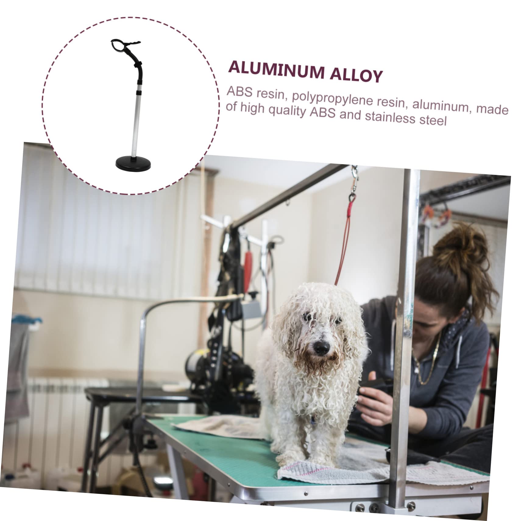 Didiseaon Supporto per Asciugacapelli Regolabile Nero Rotazione 360 Gradi | Abs Pp Lega di Alluminio, Installazione Semplice, Uso per Styling e Curling, Design Mani Libere
