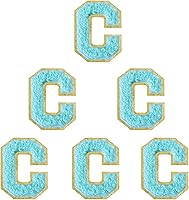 Vista 203 de 6 piezas de parches de letras de chenilla autoadhesivas, parches de letras preppy de 2 pulgadas para bolsos, ropa y sombreros, grandes pegatinas