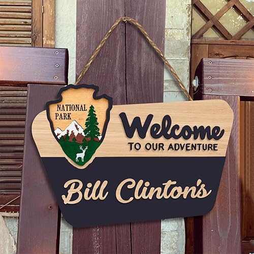 Miniatura 2 de Letrero de bienvenida personalizado del servicio del parque nacional, letrero de bienvenida personalizado para el parque nacional, letrero de