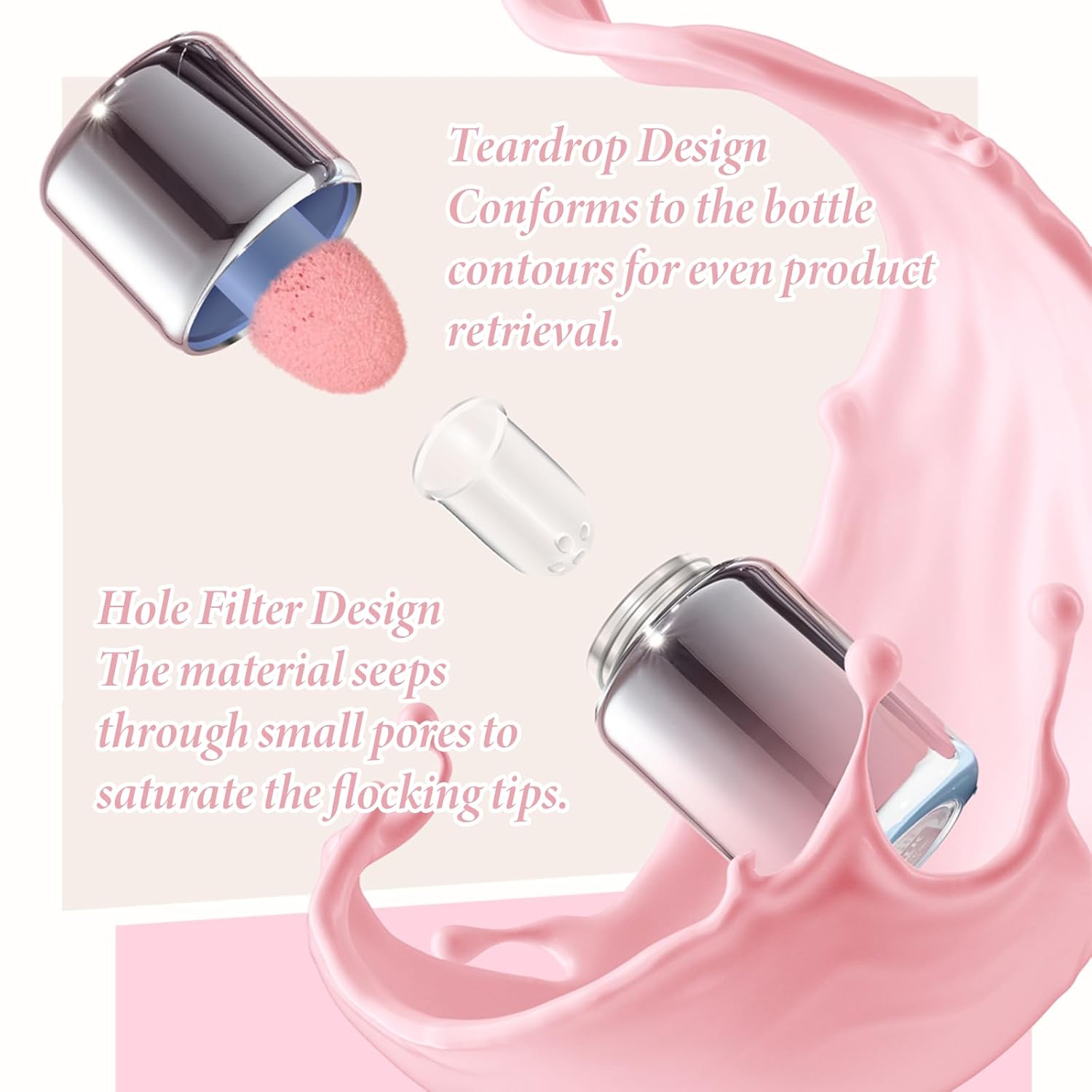 Liquid Blush, IWAWA Puffy Liquid Blush – Jelly Texture Cream Blush with Sponge Tip, Matte Nude Buildable Blusher, Lightweight & Silky Feel, Natural Radiant Finish (03 Pink cherry blossoms)