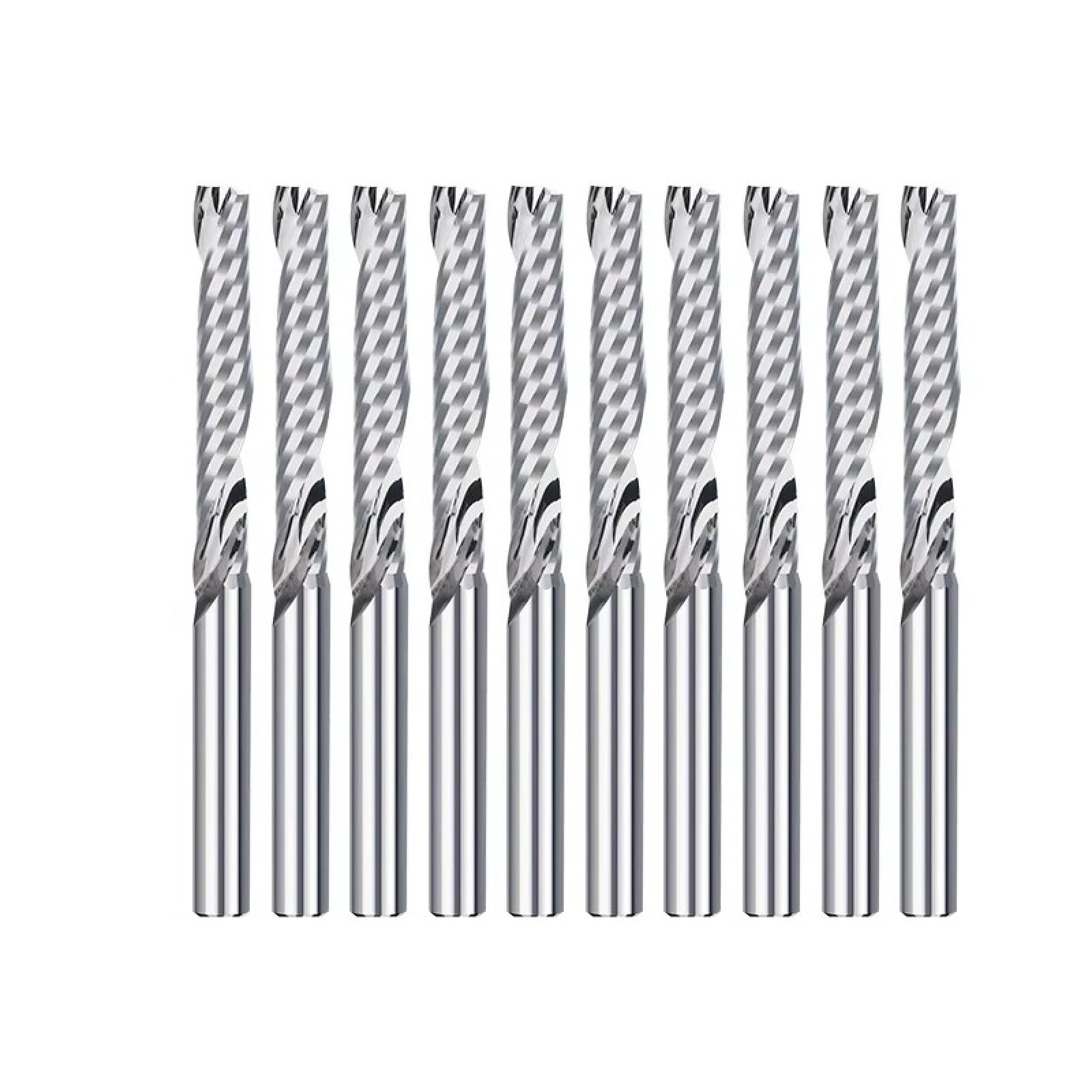 10 Stück 1/8 Zoll Einzelflötenfräser Hartmetall-Spiralfräser Für Holz, Acryl, MDF, CNC-Schneidwerkzeuge,3,175 X 3,175 X 12