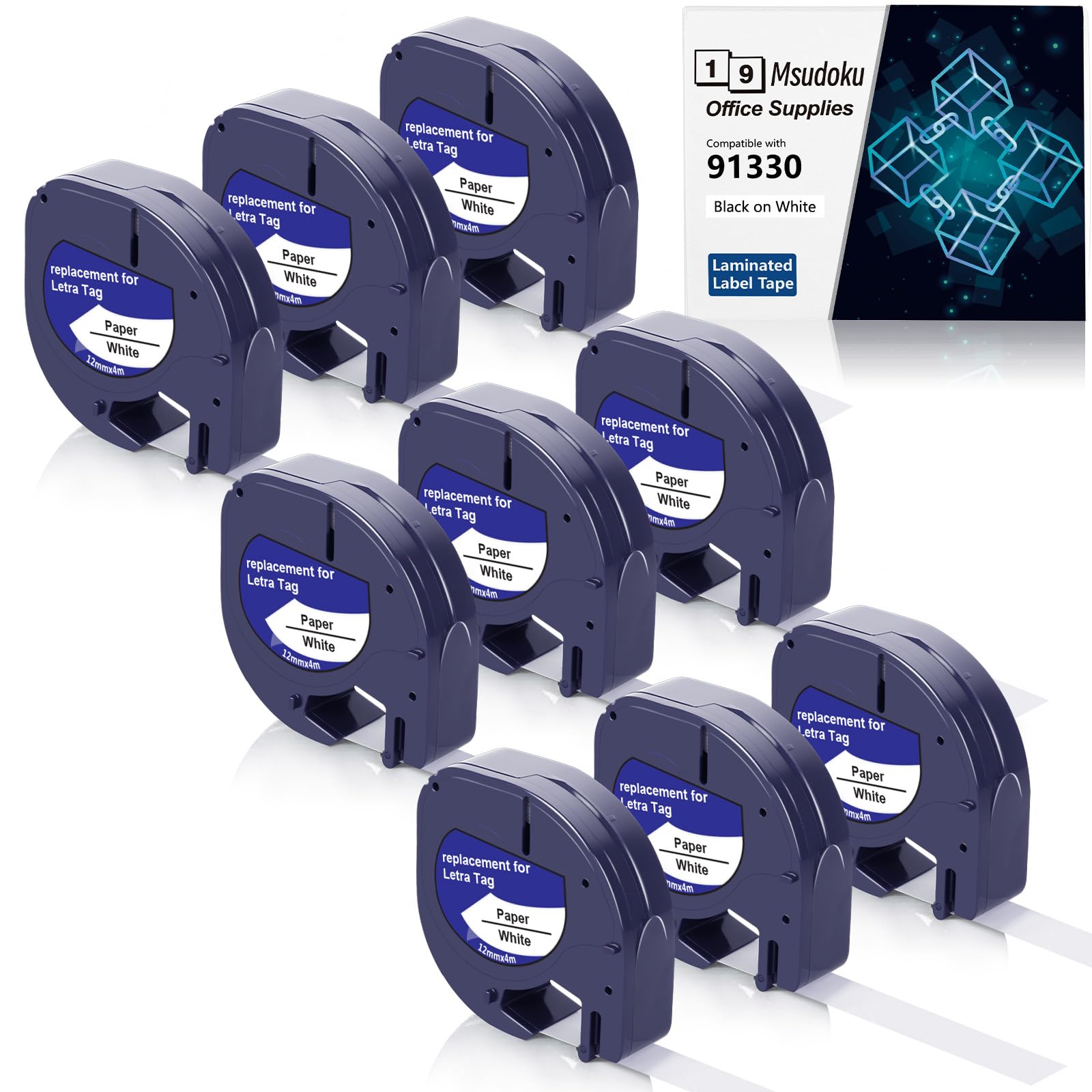 Ruban Dymo Letratag pour identifier dossier et boite lot de 9 recharges - 7