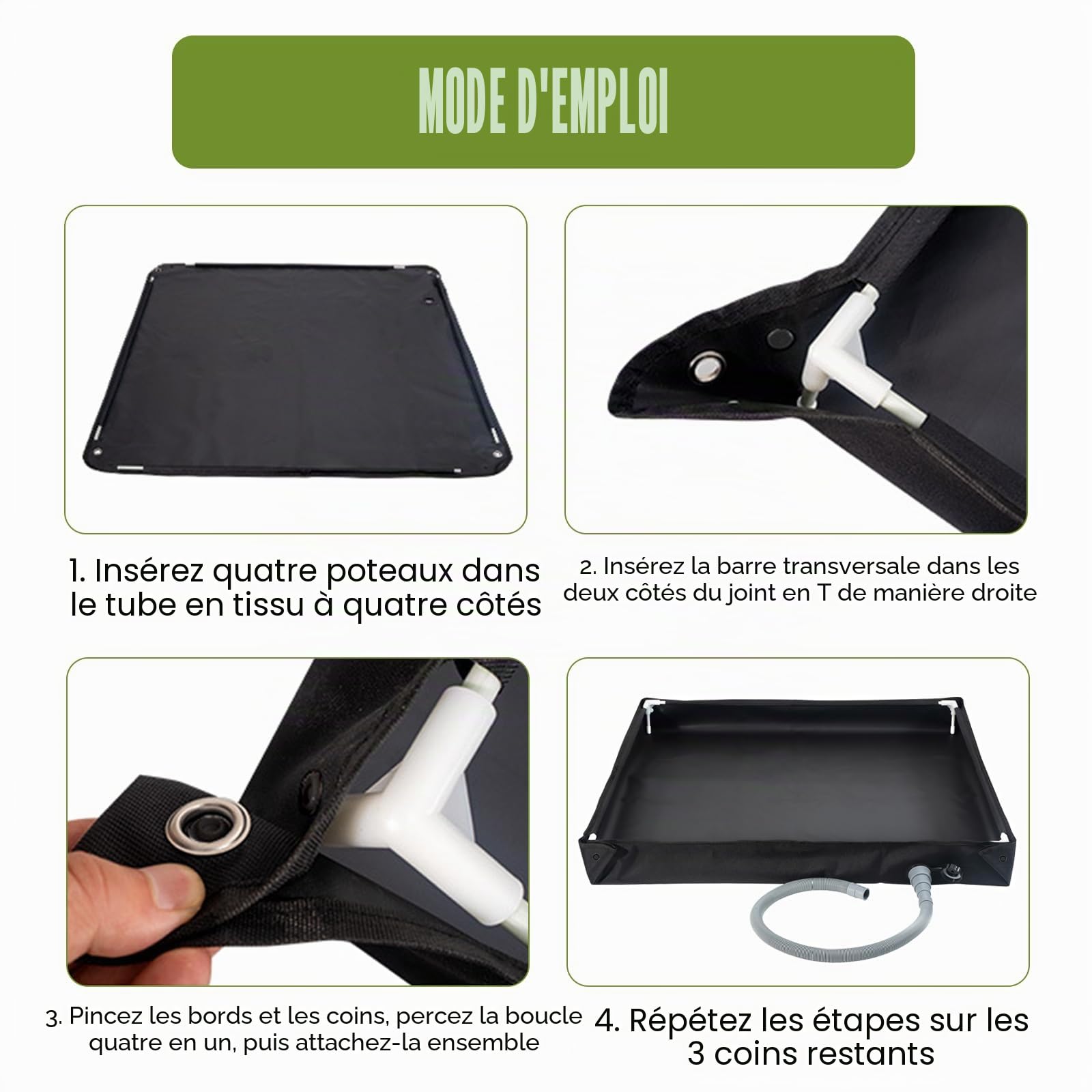 Receveur de douche portable 2 en 1 pliable - Base de douche de camping avec tuyau de drainage - Paroi de douche pliable en plein air - Auvent de tente imperméable pour animaux de compagnie