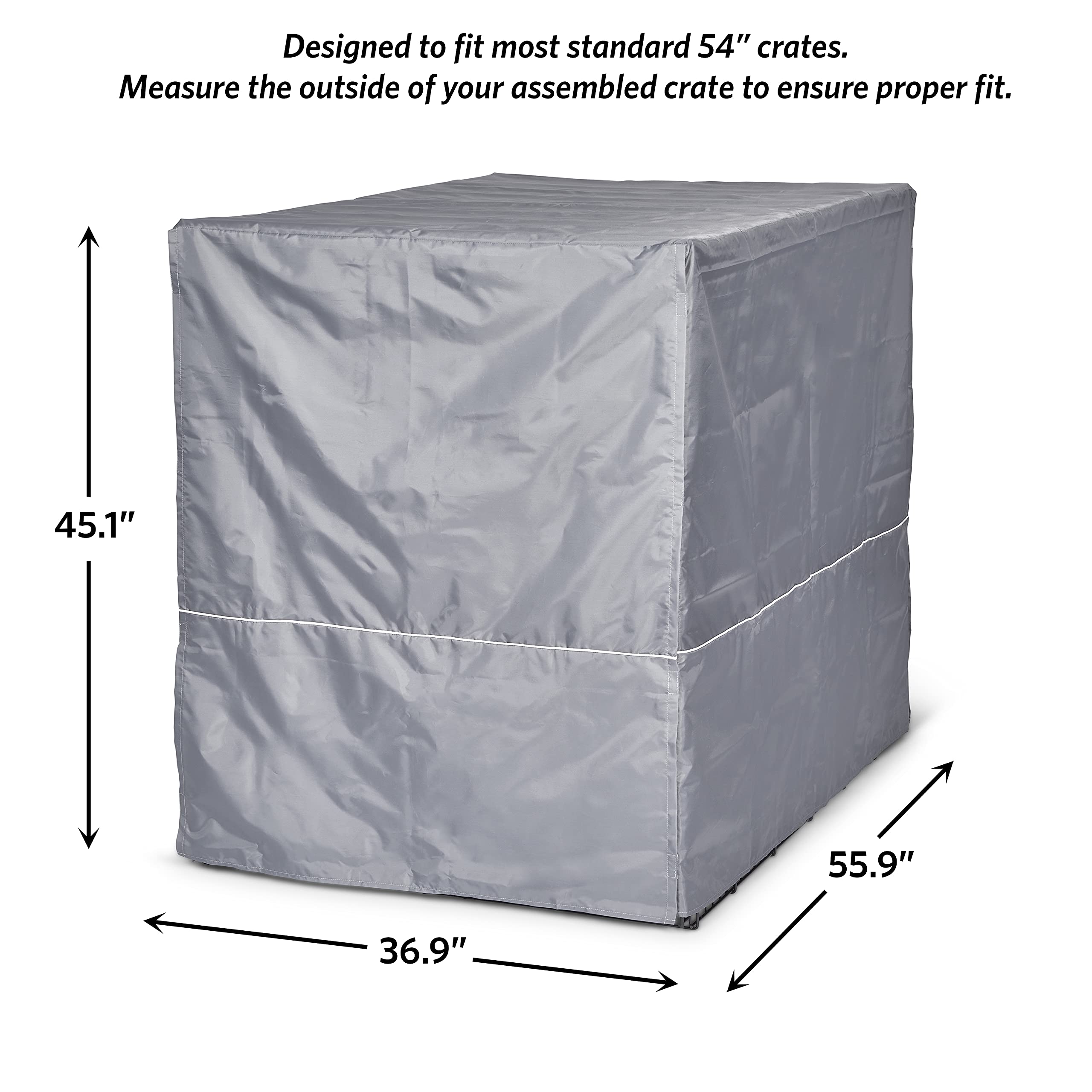 Hundeboxabdeckung, 137 cm, Größe XXL, riesig, Hellgrau, Polyester-Sichtschutz für Hundeboxen, Passend für die meisten Standard-Boxen, maschinenwaschbar, hilft Bellen & Kauen zu reduzieren