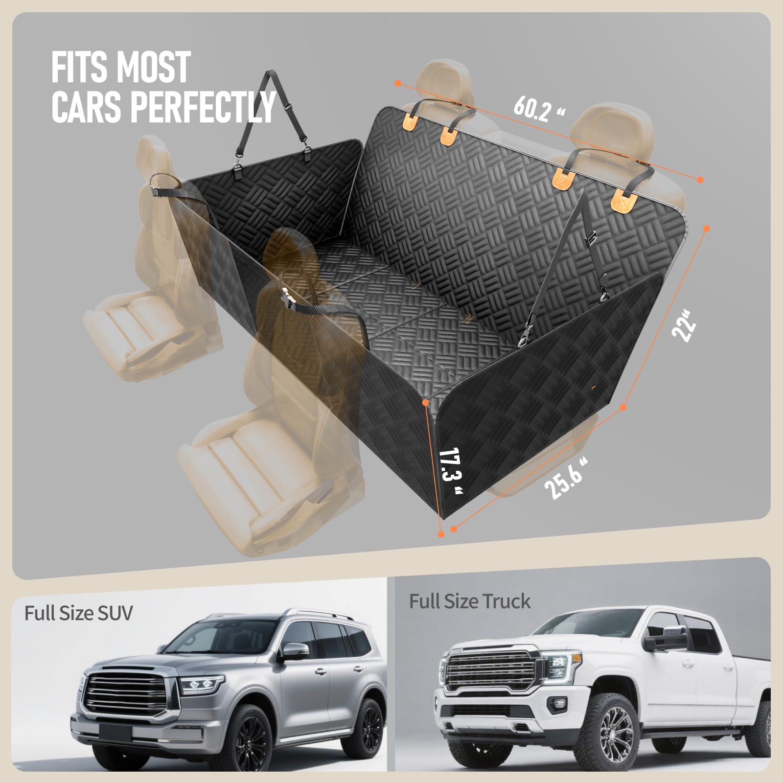 PROZAR Dog Car Seat Cover for Back Seat, Hard Bottom Back Seat Extender for Dogs - Supports 400lbs, Back Seat Pet Cover, Dog Hammock for Full-Size Trucks/SUV - image 4