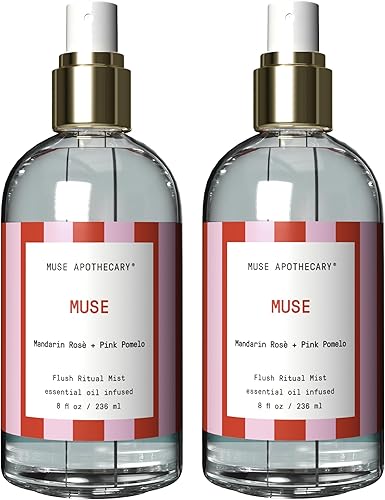 Miniatura 23 de Muse Apothecary Flush Ritual - Aerosol para inodoro aromático y refrescante, usar antes de ir, 4 onzas, infundido con aceites esenciales naturales