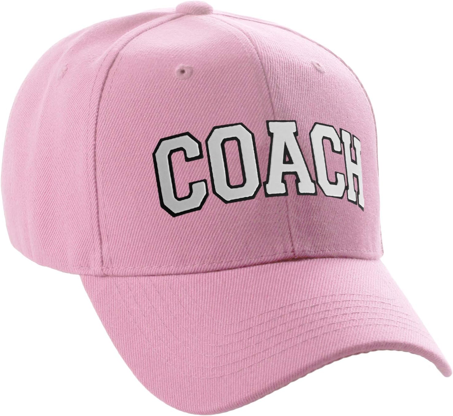 Customized Team Coach Lettering on Classic Baseball Hat Sturctured Curve Bill