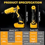 Gun à colle chaude sans fil adapté pour Dewalt 18V 20V Max Batterie au lithium-ion, 30s Gun de colle de préchauffage rapide chaud avec 30 Pcs Colle Sticks(7 * 150mm) pour les arts & Artisans et artisans & DIY & Réparations(Outil seulement)