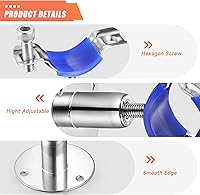 Vista 4 de 6PCS 304 Stainless Steel Wall Mount Ceiling Mount Pipe Supports,Suitable for OD Pipe 38-40mm,Adjustable Height 50-100mm,Adjustable Pipe Strap Clamp