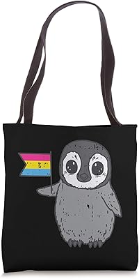 Penguin Pansexual Flag Cute Pan Pride LGBT Animal Bird Gift Tote Bag