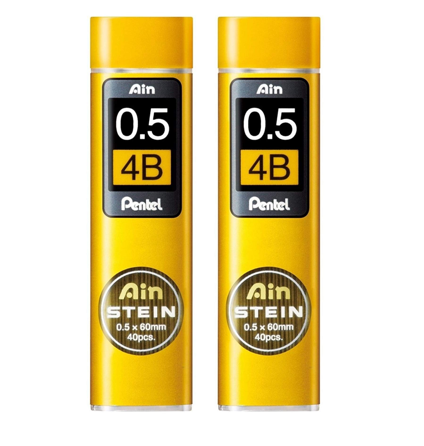 Ain Stein Mechanical Pencil Lead | Tip Size 0.5 Mm | Lead Of Grade 4B | Pack Of 40 Pcs X 2 Set (C275-4B), Ink black