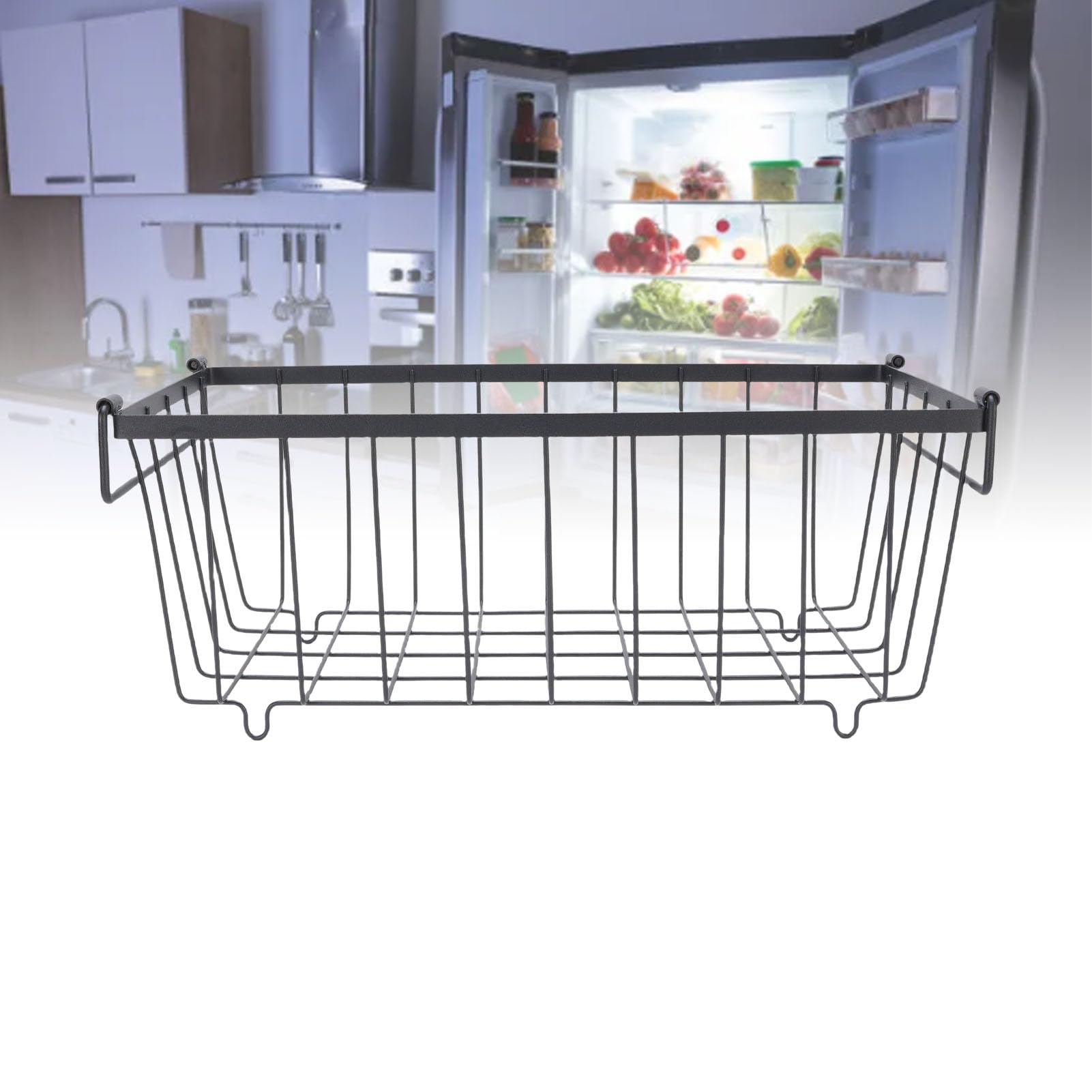 Ausla Cestas de Almacenamiento del Congelador en el Pecho, Organizador de Alimentos de Alambre de Metal, 37 X 18 X 15.5cm / 14.6 X 7.1 X 6.1in, Conjunto de 4