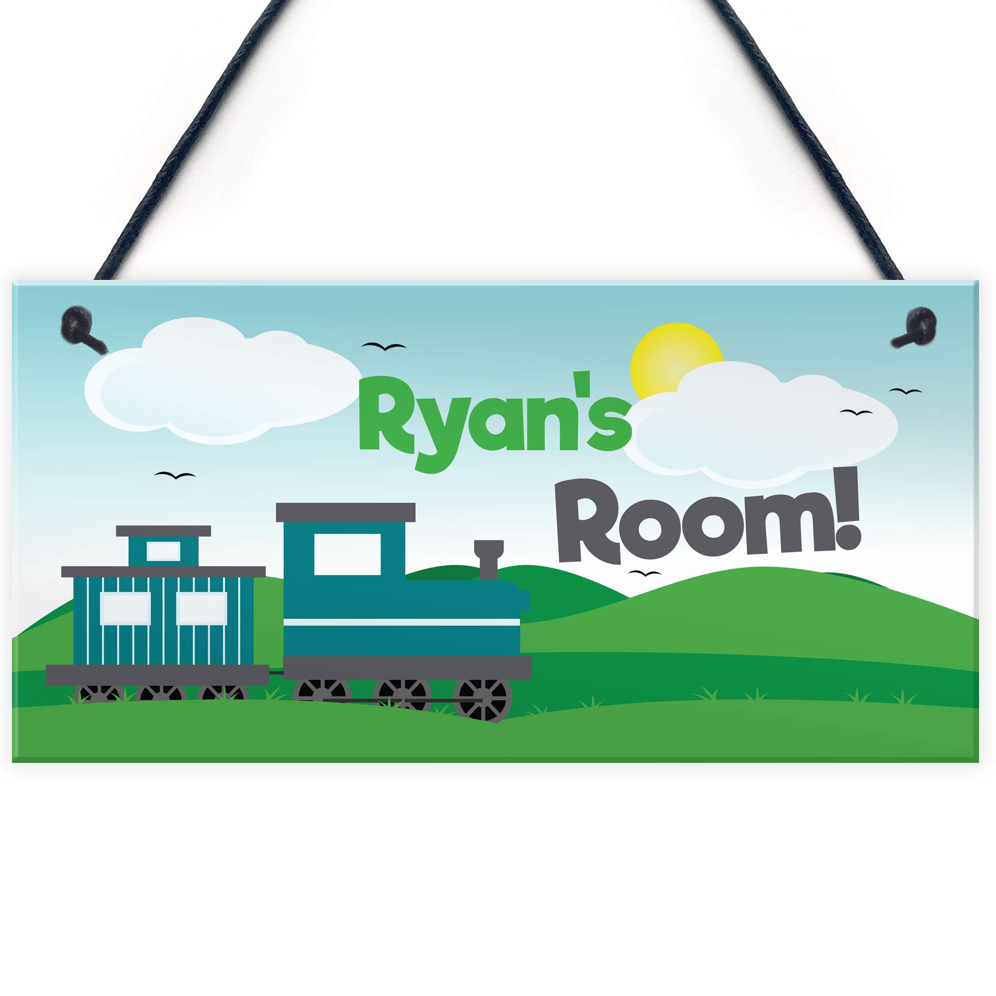Train Theme Bedroom Door Sign PERSONALISED Boys Bedroom Sign Nursery Decor