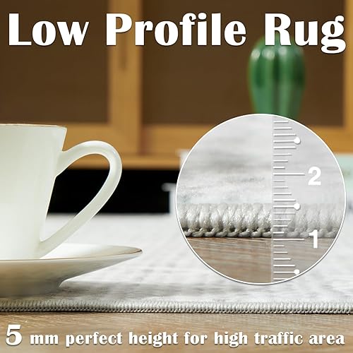 Miniatura 4 de jinchan Alfombra marroquí lavable de 2 x 3 pies, alfombra moderna geométrica para puerta interior, alfombra pequeña, antideslizante, alfombra fina