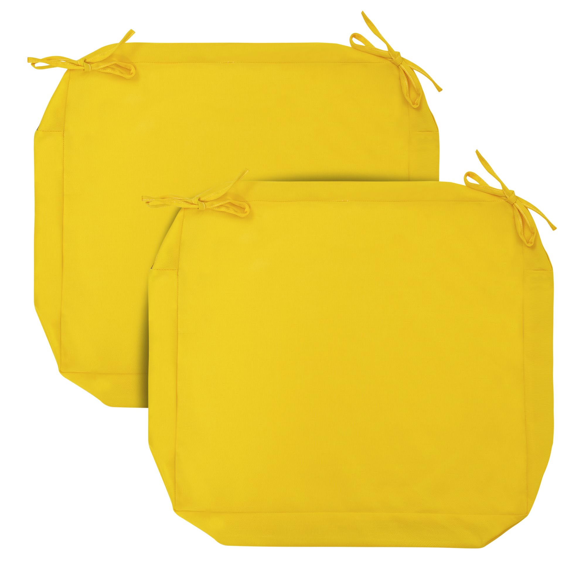 Photo 1 of FUNHOME Outdoor Chair Cushion Covers 2 Pack, No Insert! Patio Cushion Covers Replacement 20" x 18" x 4", Water Resistant Patio Chair Cushion Slipcovers, Yellow(Covers ONLY)