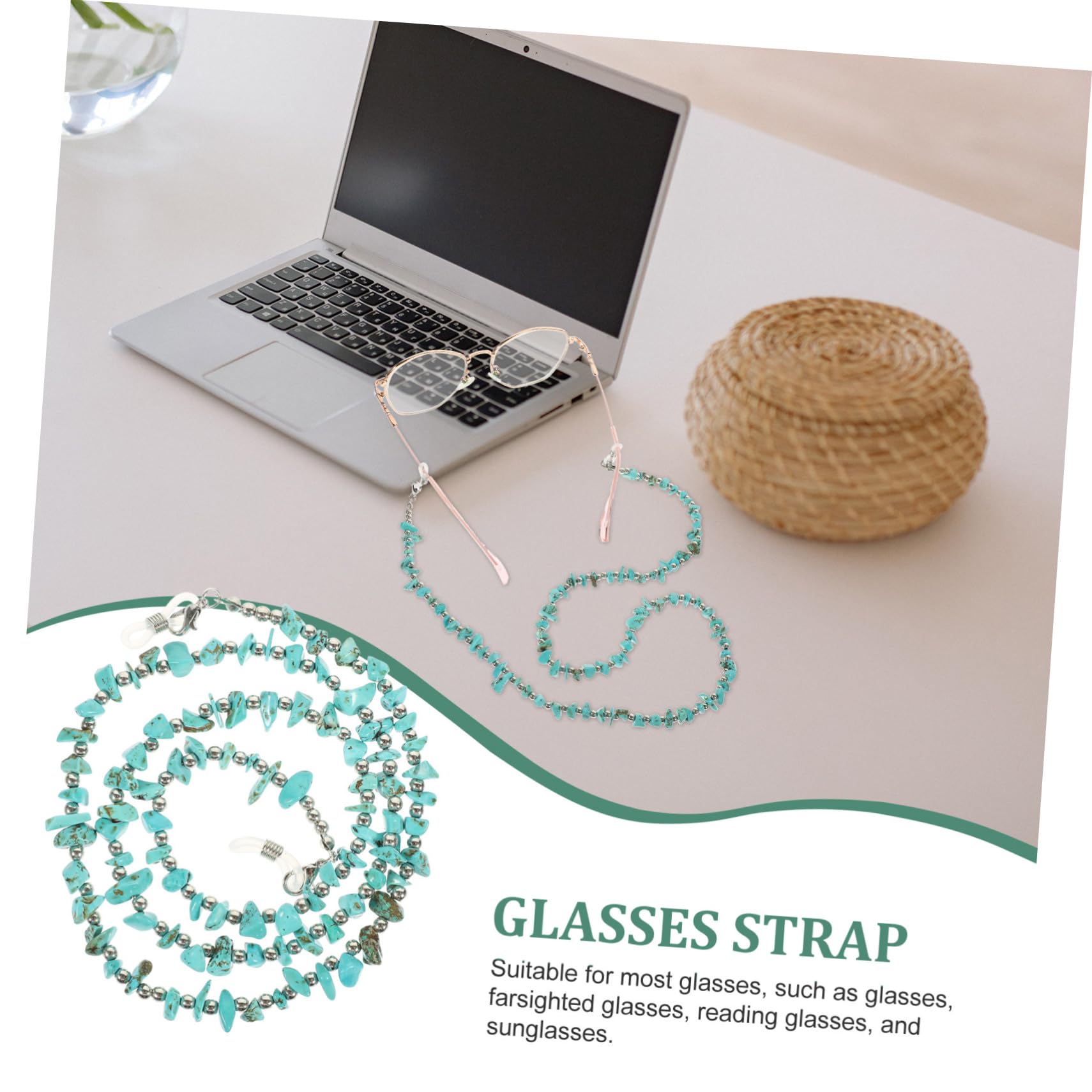 Correa Antideslizante para Gafas con Diseño Irregular de Perlas Kallaite Cadena para Anteojos Soporte de Gafas Compacto y Accesorio de Moda