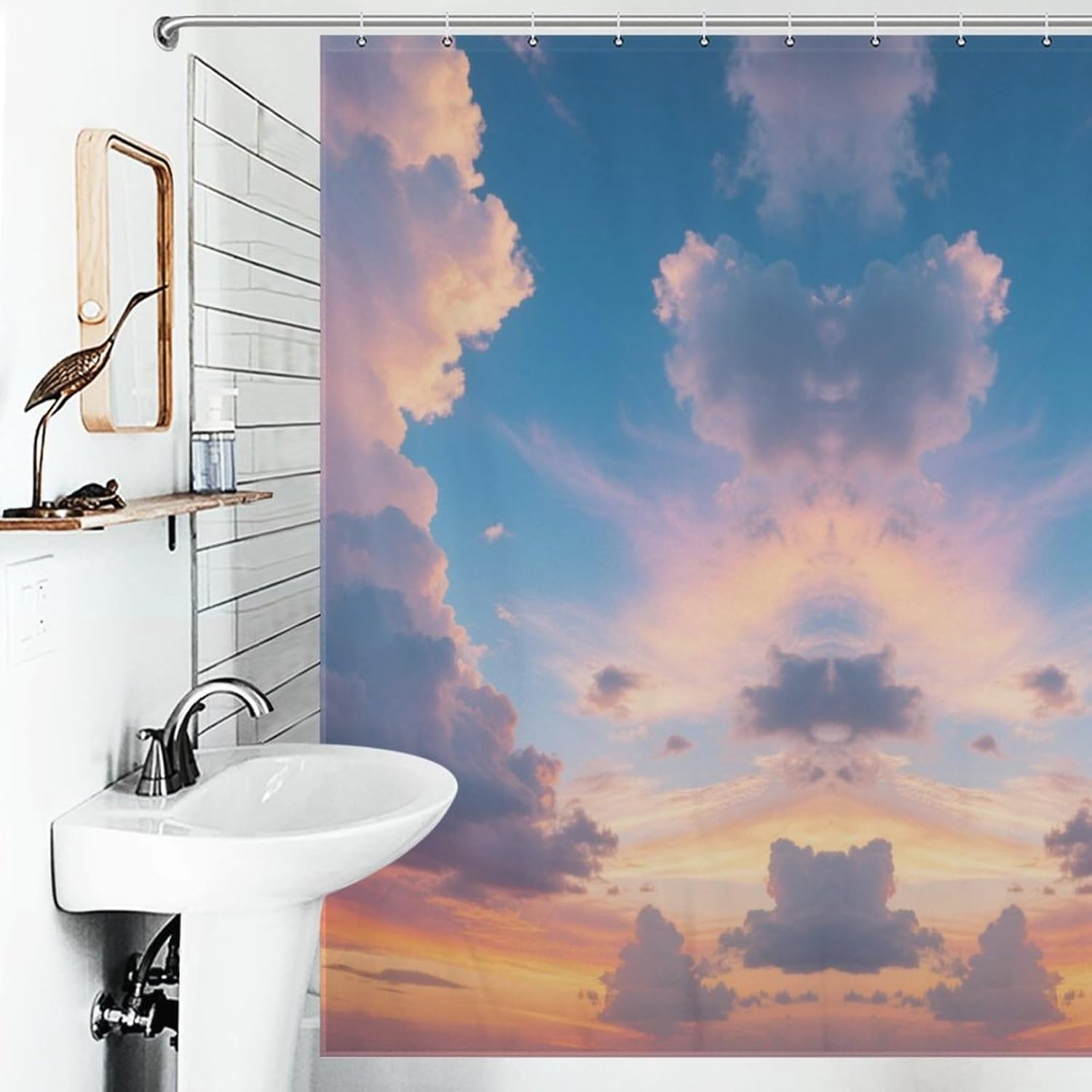 Shower Curtains Fabric Shower Curtain Liner Liner Showers Curtain Dusk Clouds Showers Curtin Opaque for Privacy Protection Water Splash Protection High Aesthetics