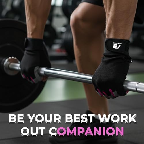 Miniatura 6 de Guantes de gimnasio transpirables para hombres y mujeres – Guantes de entrenamiento ligeros, antideslizantes con protección completa de la palma,