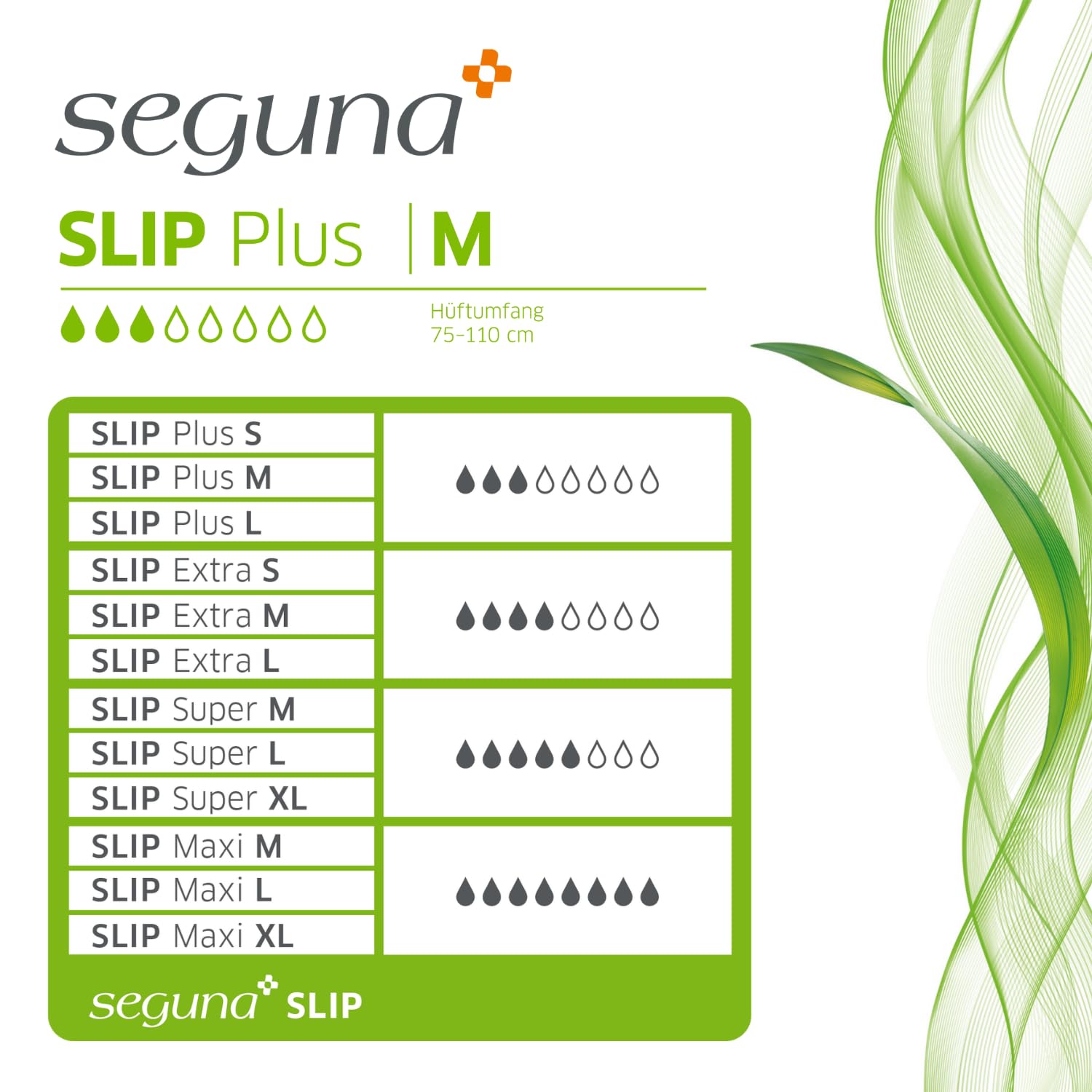 SEGUNA Slip Plus, Inkontinenz Windeln für Erwachsene, Frauen, Männer, Windeln bei mittlerer Blasenschwäche, Stuhlinkontinenz (M (Sparpaket 4 x 25 Stück))