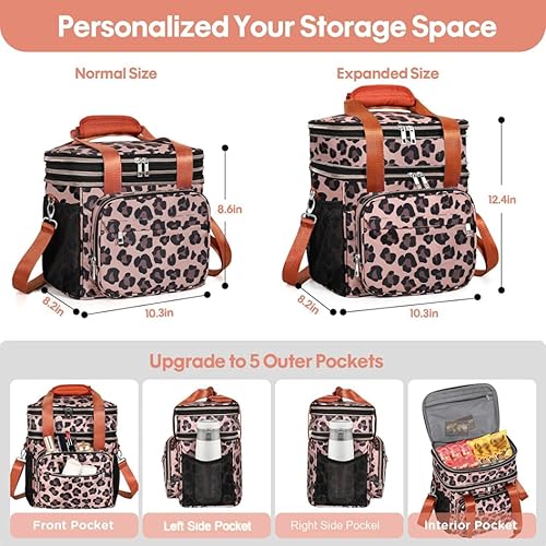 Miniatura 3 de GLENKEY Lonchera con aislamiento expandible, de doble cubierta, ligera, grande, a prueba de fugas, para mujeres, adultos, trabajo, picnic al aire