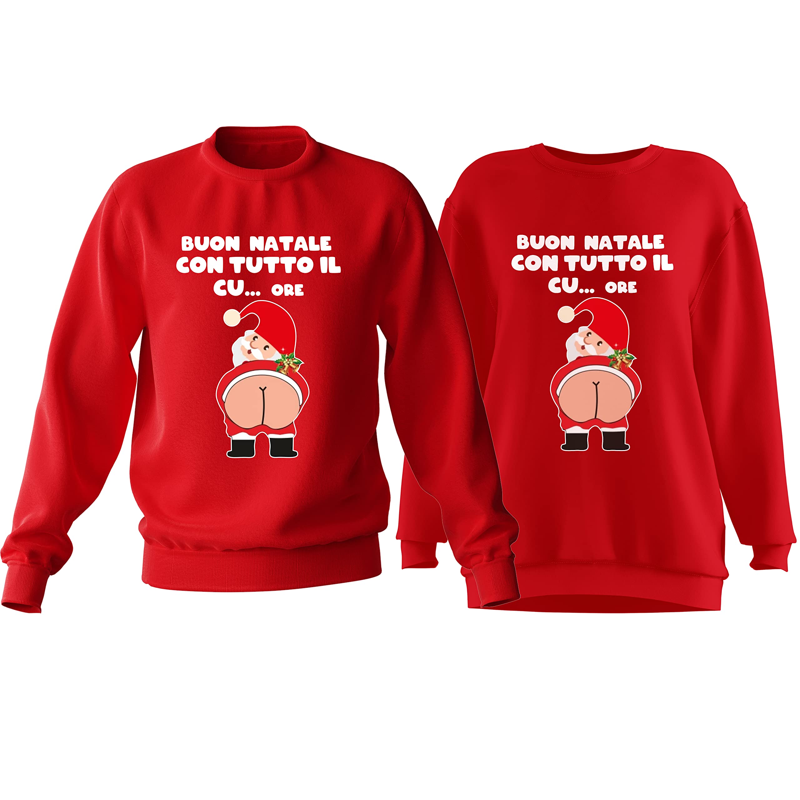 Coppia Felpe Girocollo Natale - Buon Natale - Felpe Girocollo - Natalizio - Christmas- Amore - Regalo Unisex - Felpa Natalizia