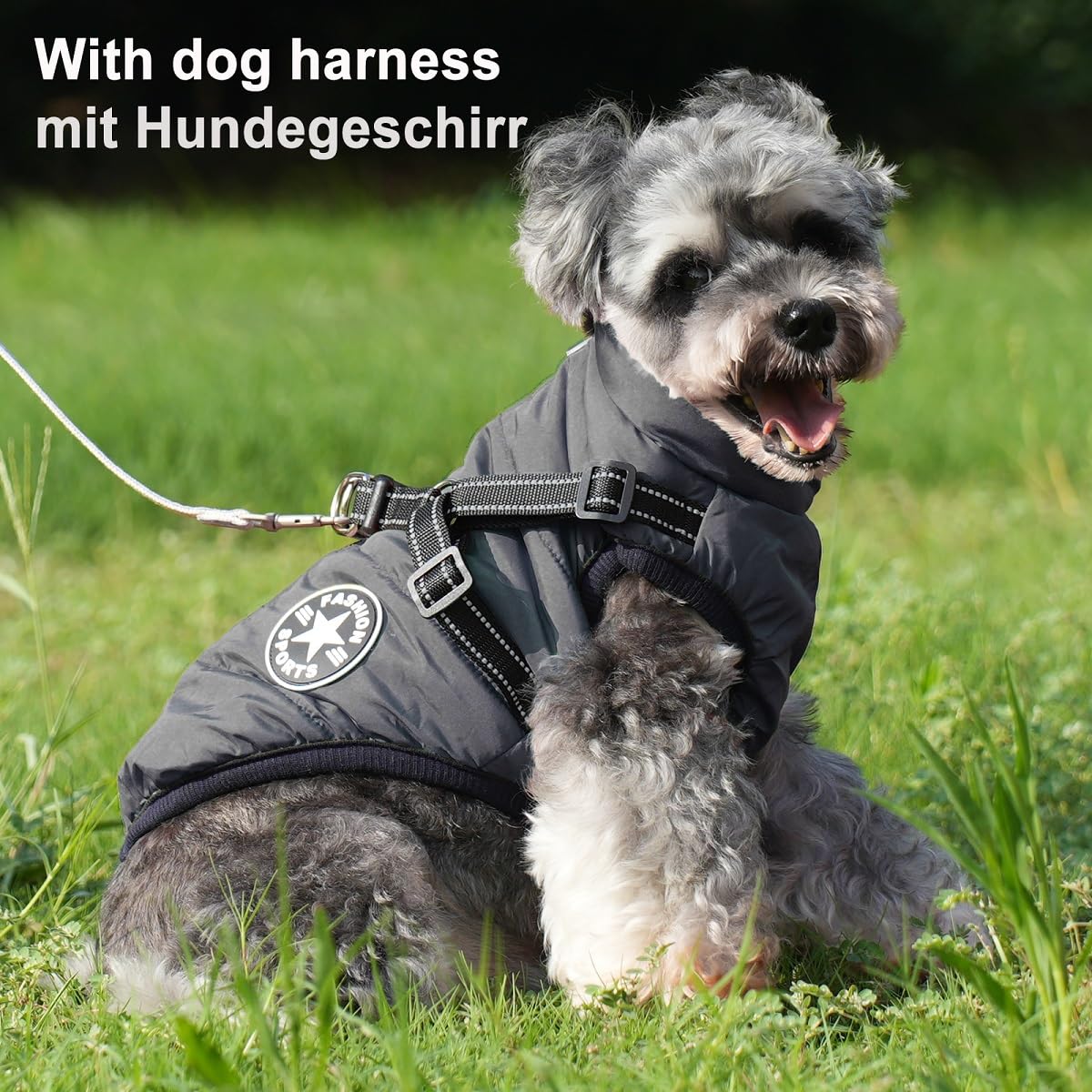 Cappotto Cane Invernale, caldo, cappotto per cani con pettorina, impermeabile, lavabile in lavatrice, con strisce riflettenti, resistente anello a D