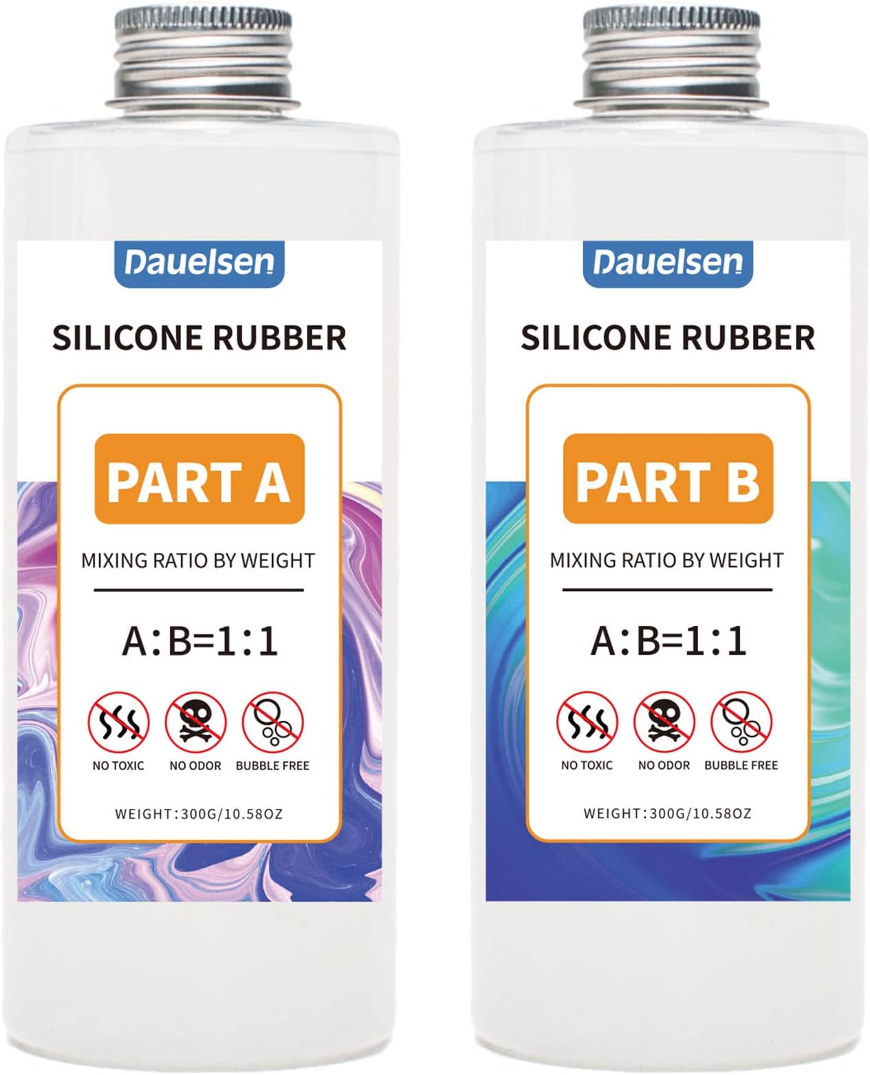 Silicone Mold Making Kit 30A Liquid Silicone Rubber Molding Silicone Non-Toxic Translucent Clear Mold Making Silicone for Resin Molds, Silicone Molds DIY Manual Making (21.16 oz)