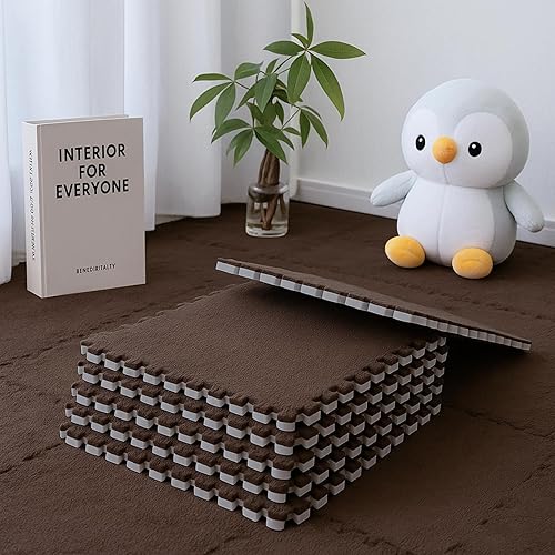 Lot de 12 dalles de sol en mousse peluche à