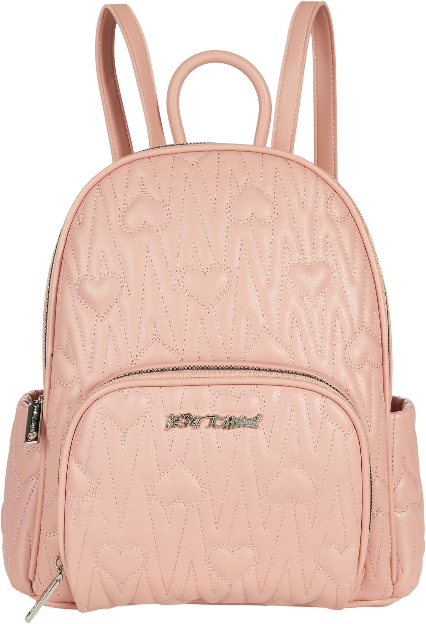 rose gold quilted backpack