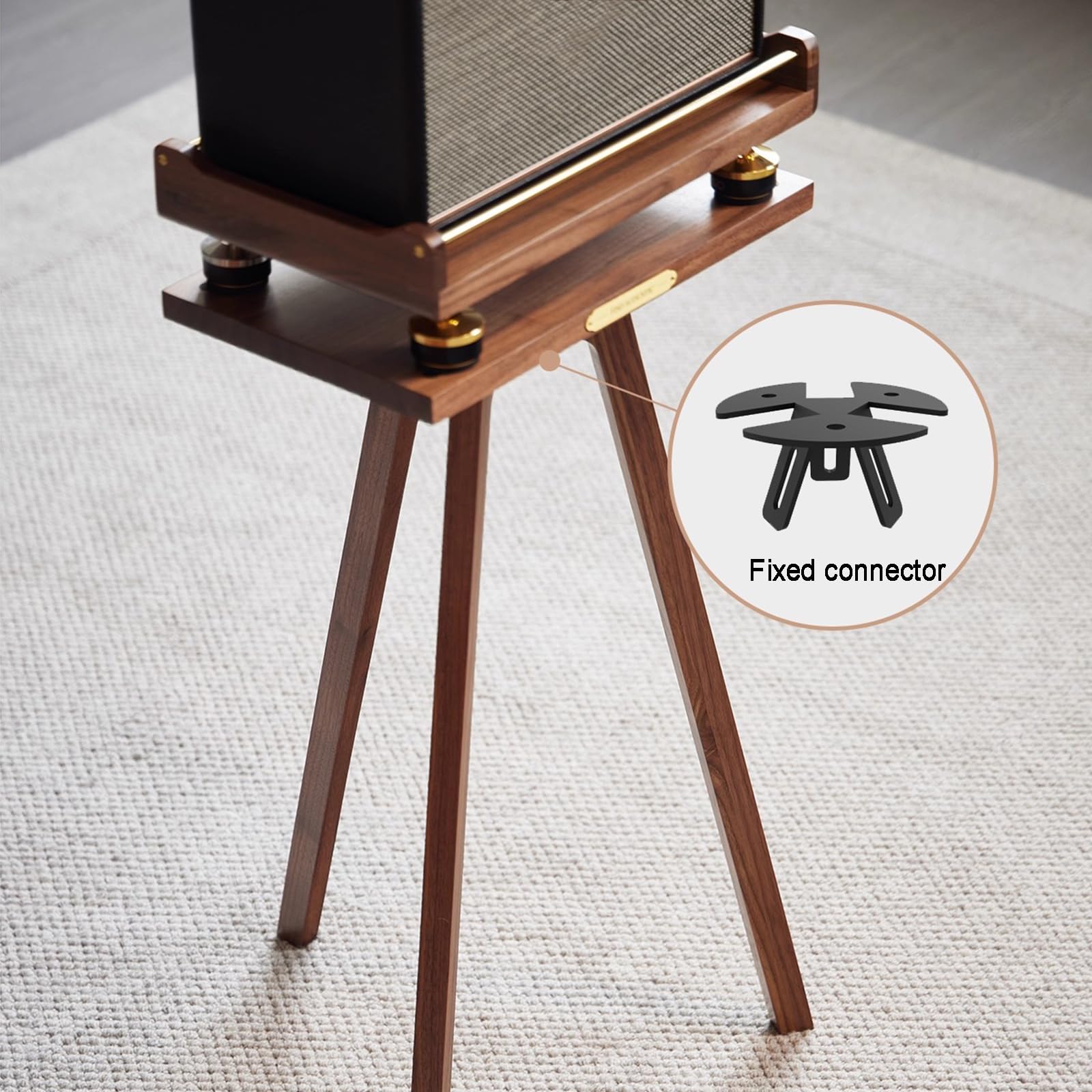 Supporto per altoparlanti in legno per audio surround, supporto da pavimento per monitor da studio con cuscinetto di assorbimento degli urti per home theater, ascolto audio migliorato