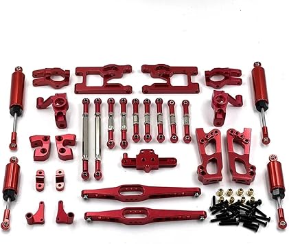 RC Upgrade Accessories for Wltoys 1/12 12427 12428 12423 for FY-01 FY-02 FY-03 Remote Control Car Upgrade Modified Accessories Metal Upgrade Parts SetRed