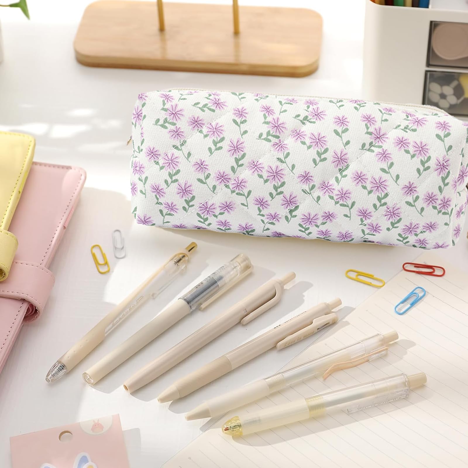 Qiwenr Pencil case, Pencil case with, the Cartoon Bag is Small and Cute and can be Used as a Money Bag (Purple) - Image 4